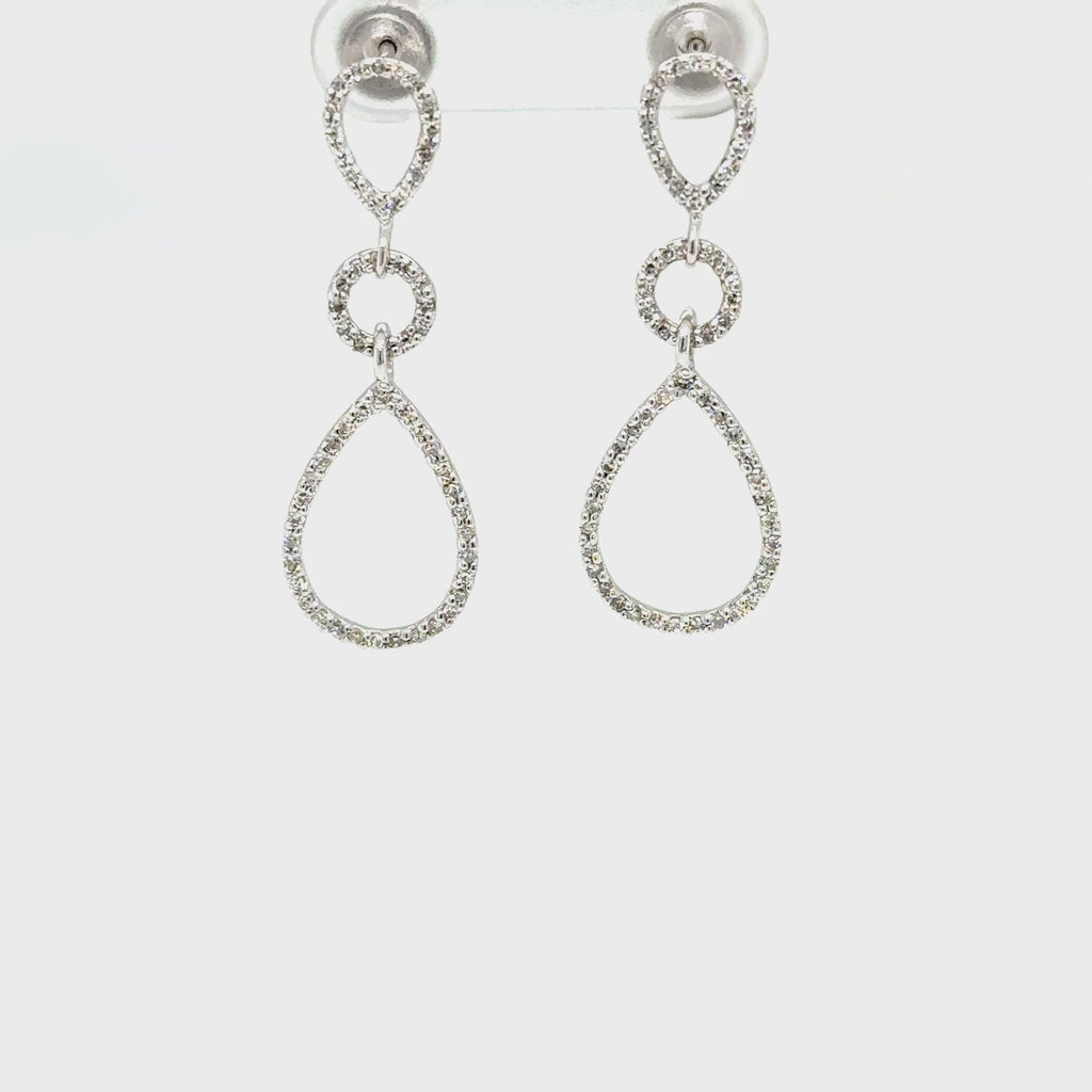 18ct White Gold 1.00ct Diamond Chandelier Drop Earrings