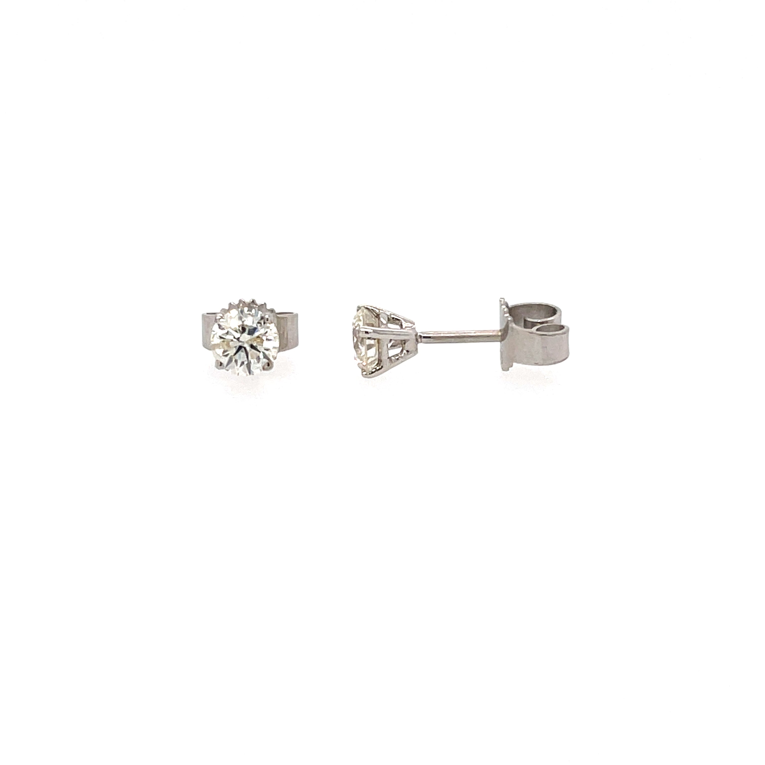 0.66ct Diamond Solitaire Stud Earrings 9ct White Gold SOLD