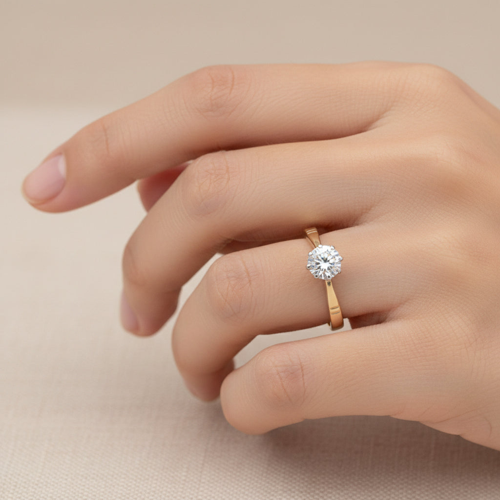 18ct Yellow Gold 0.50ct Round Brilliant Cut Diamond Solitaire Ring