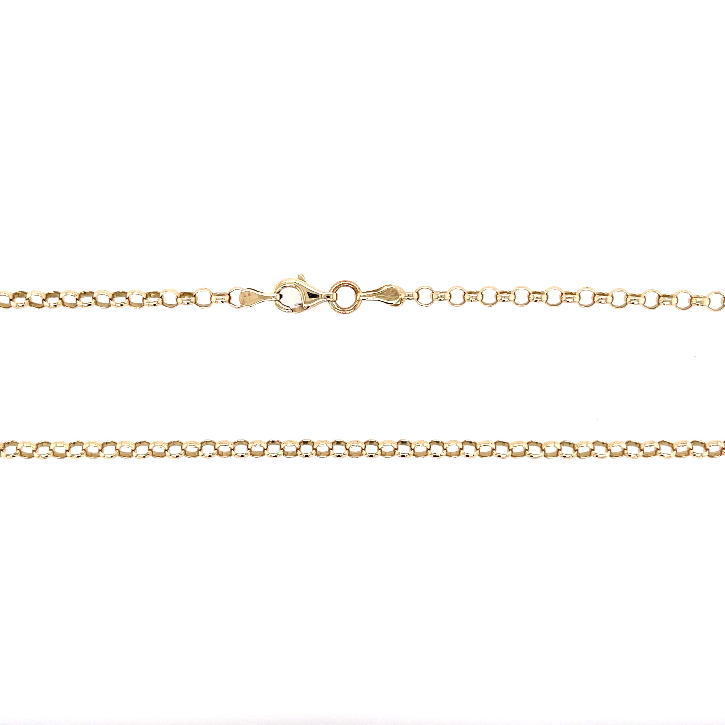 9ct Yellow Gold 18 Inch Round Link Belcher Chain - 9.65g