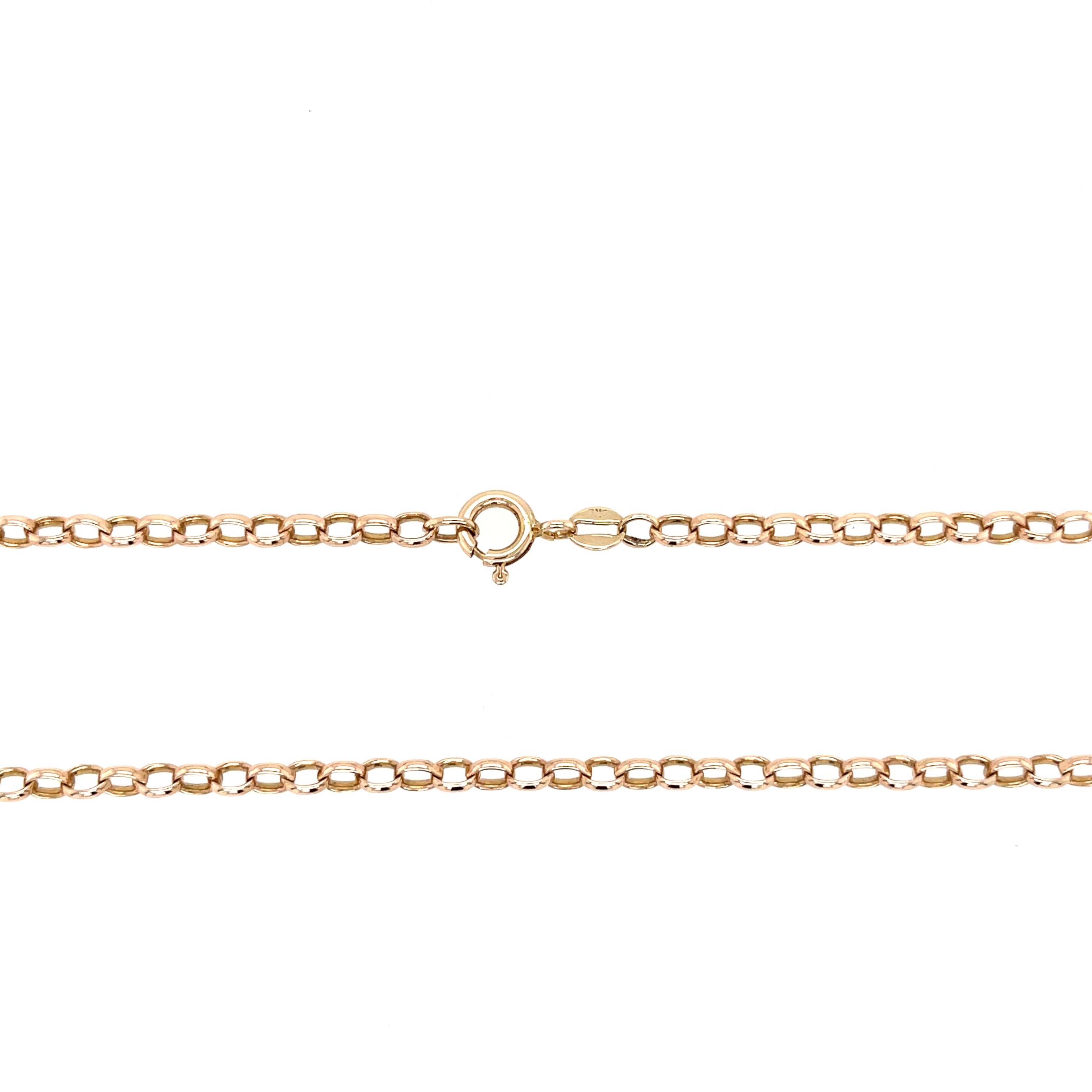9ct Yellow Gold Oval Link 18 Inch Belcher Chain - 9.50g