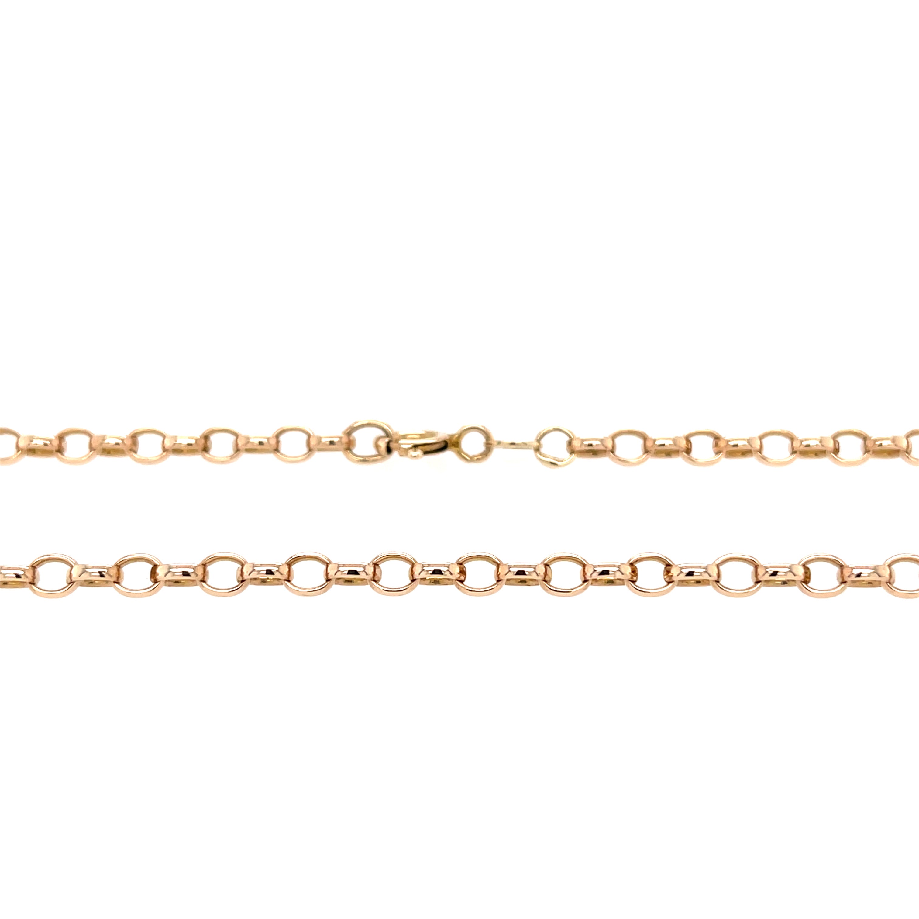 9ct Yellow Gold Oval Link 18 Inch Belcher Chain - 9.50g