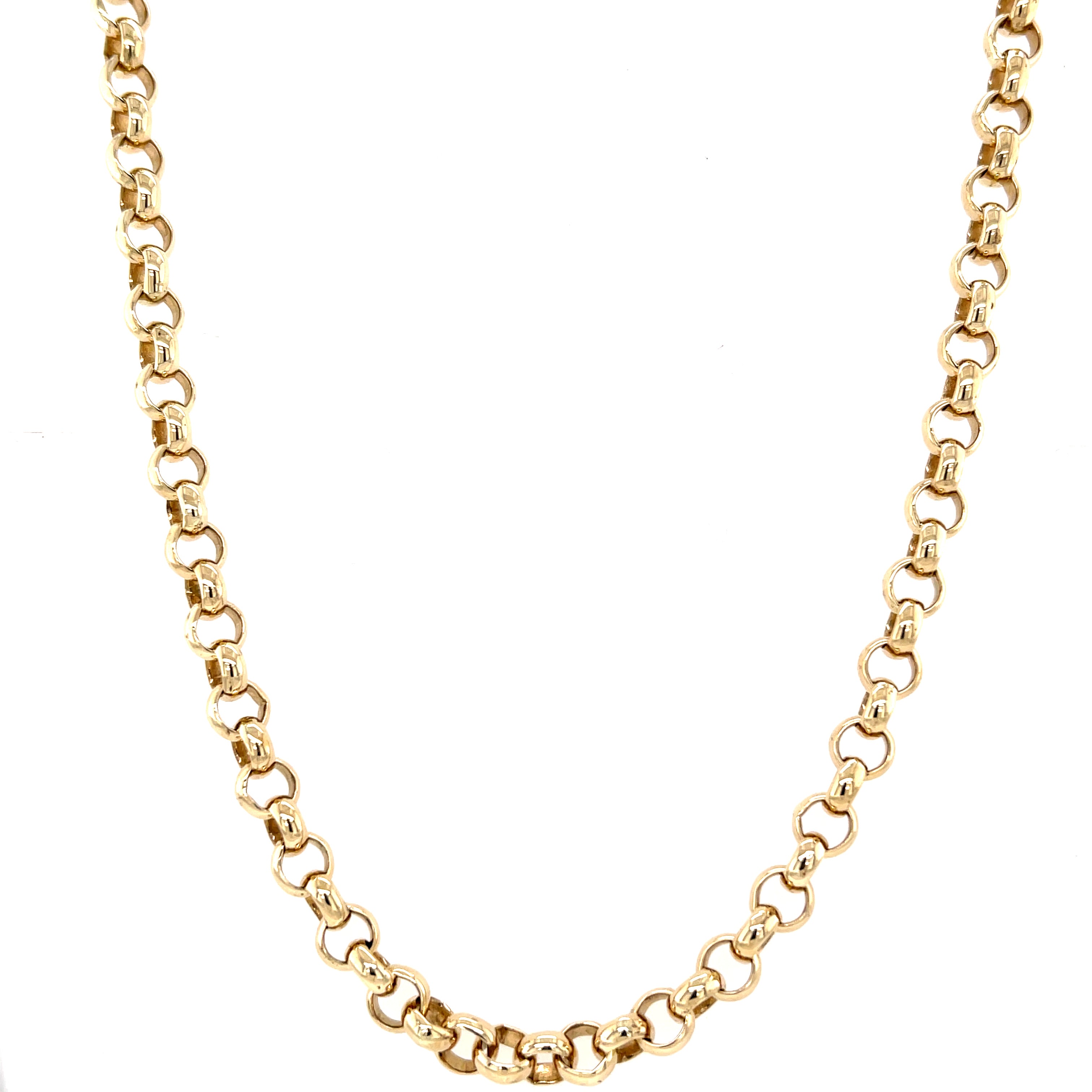 9ct Yellow Gold Round Link 24" Heavy Belcher Chain - 42.65g SOLD