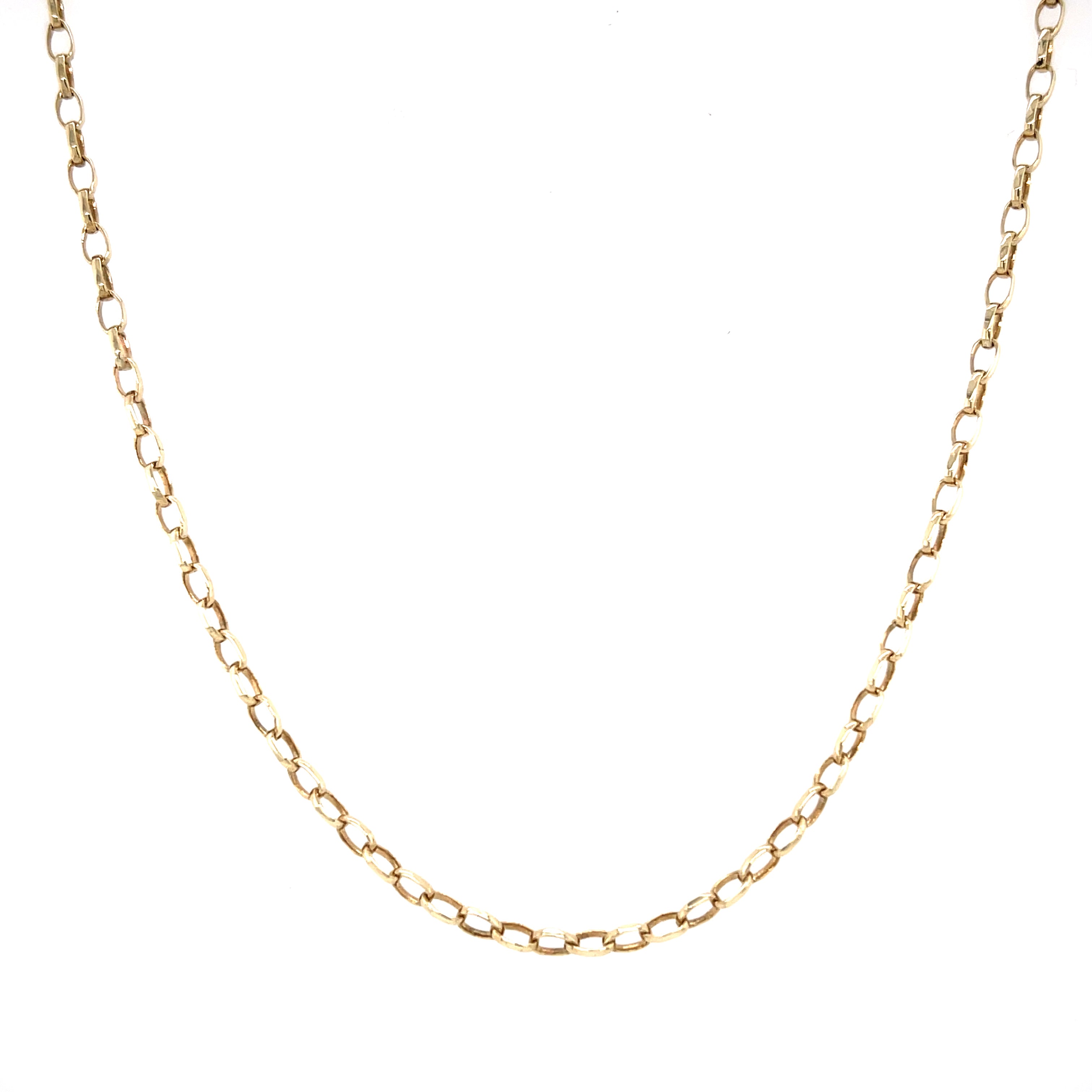 9ct Yellow Gold 18" Oval Belcher Link Chain - 3.82g SOLD