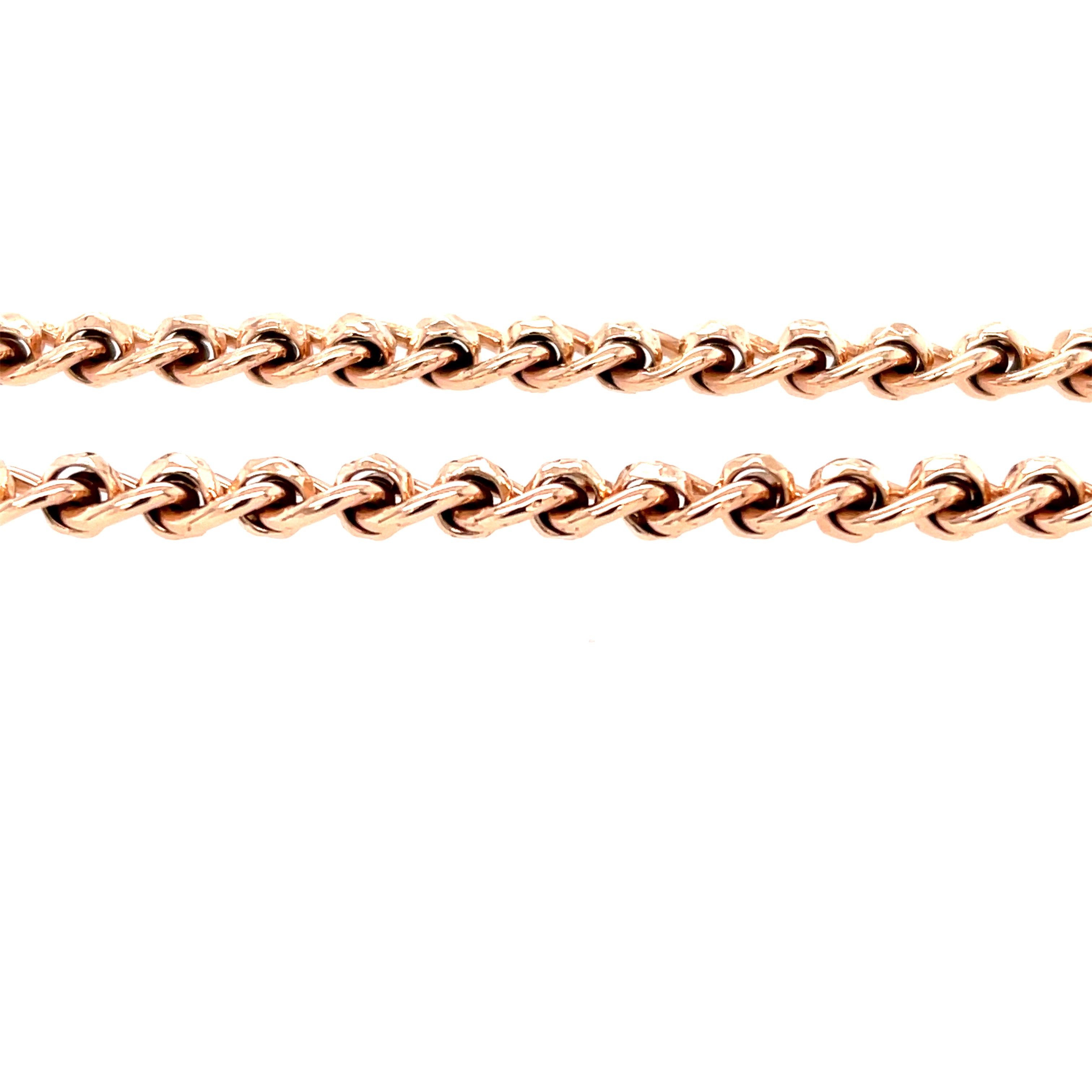 Vintage 9ct Rose Gold 16 Inch Double  Albert Chain & T Bar - 26.00g