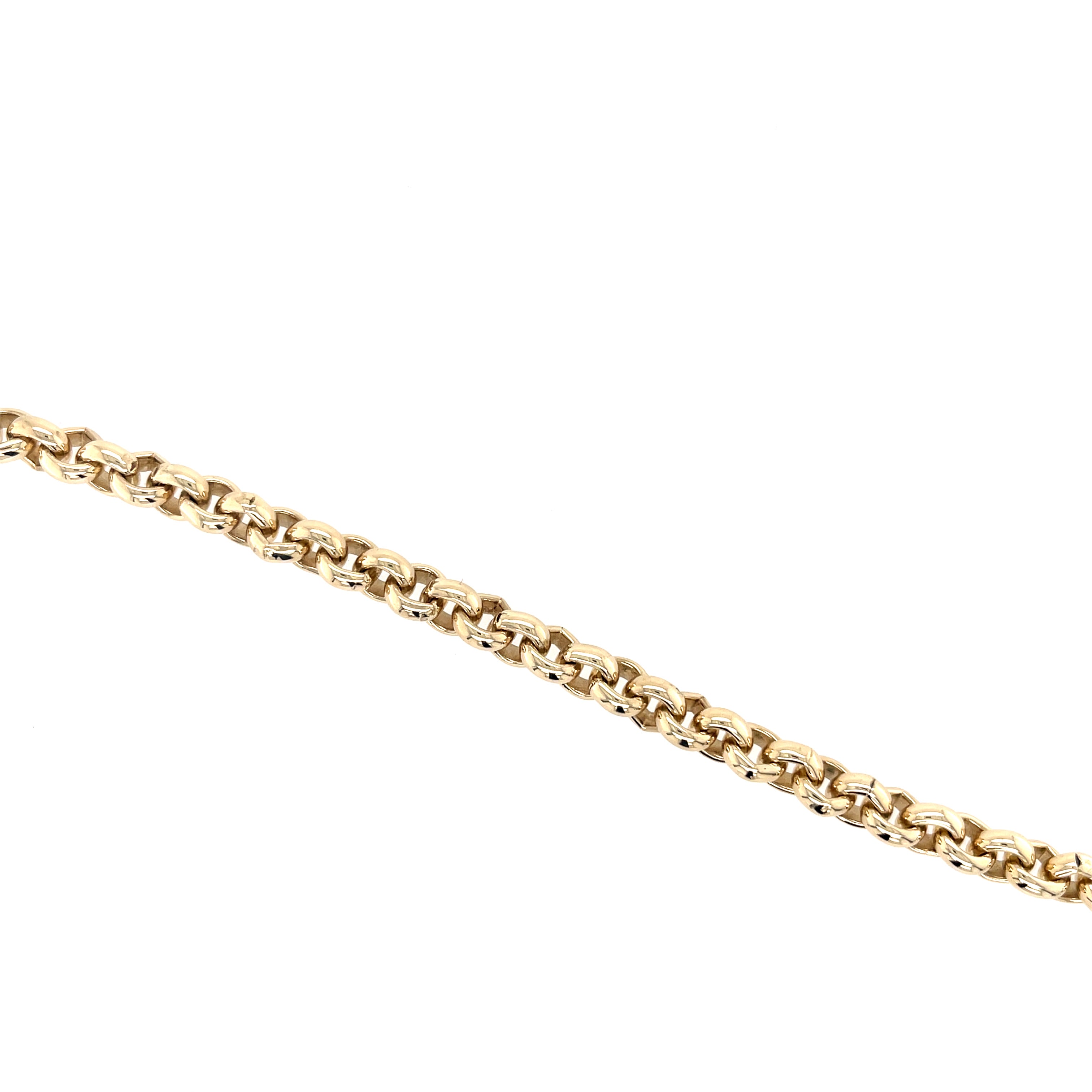 9ct Yellow Gold 8 Inch Belcher Link Bracelet - 28.35g