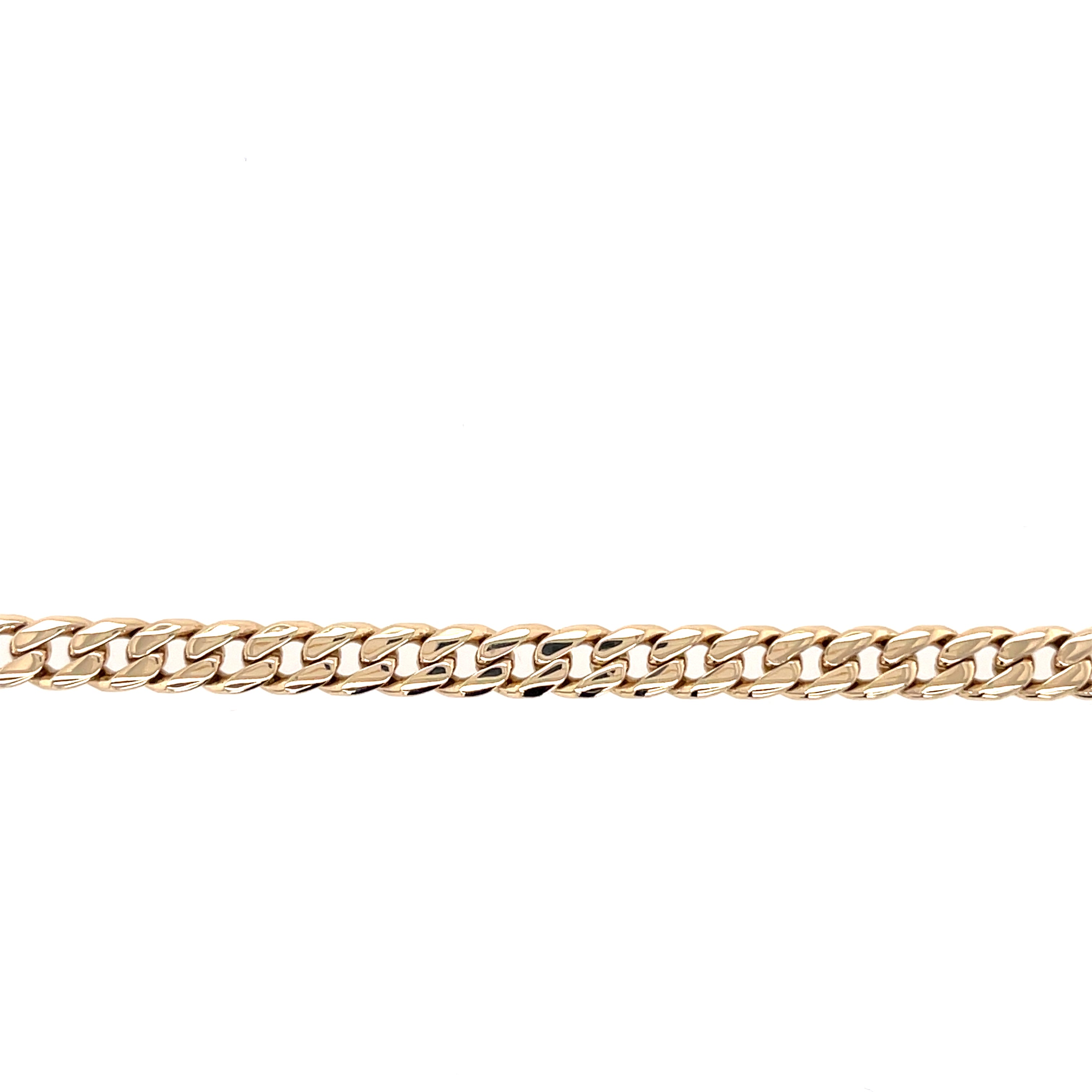 9ct Yellow Gold 8.5 Inch Curb Link Bracelet - 12.55g