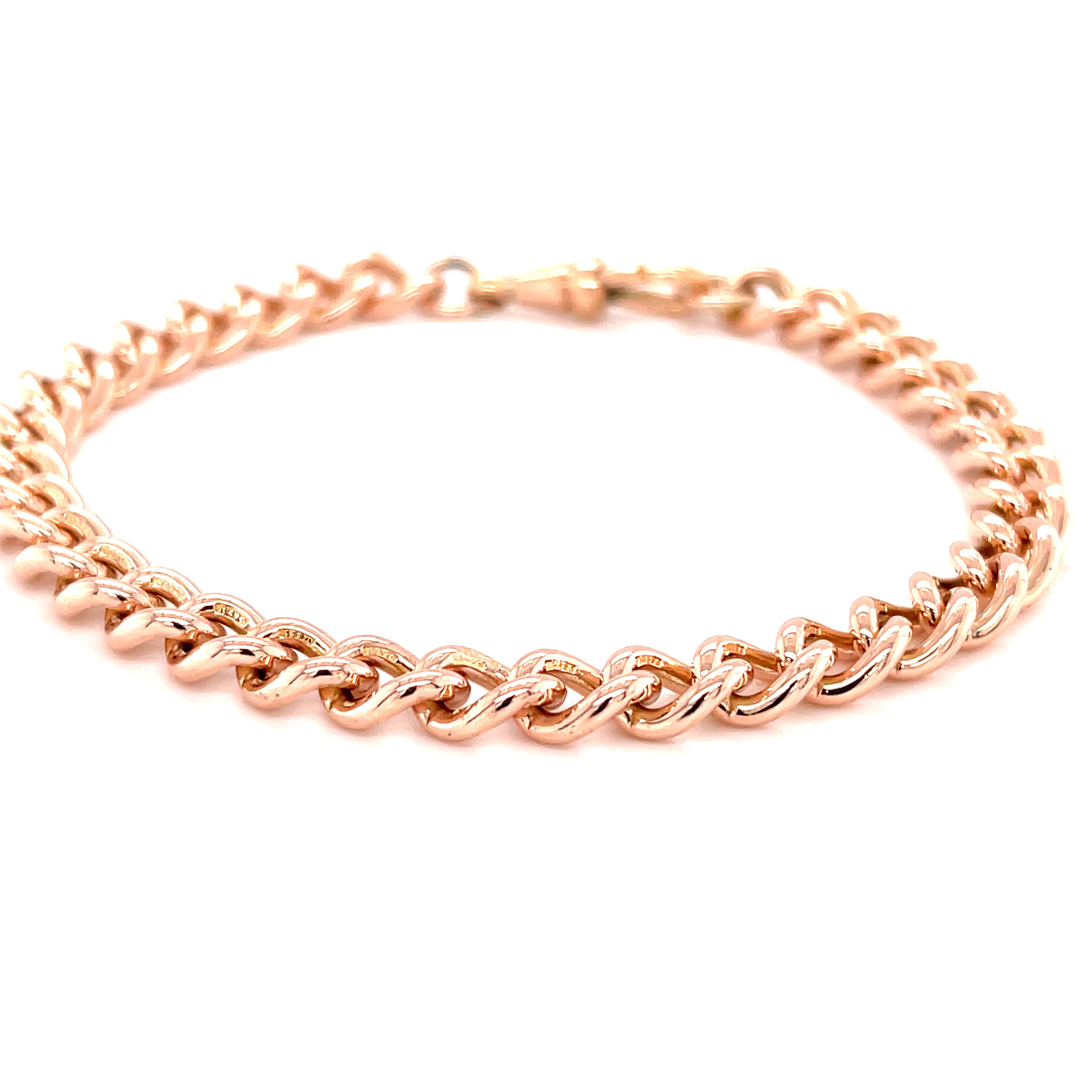 9ct Rose Gold 7.5" Albert Bracelet - 18.35g SOLD