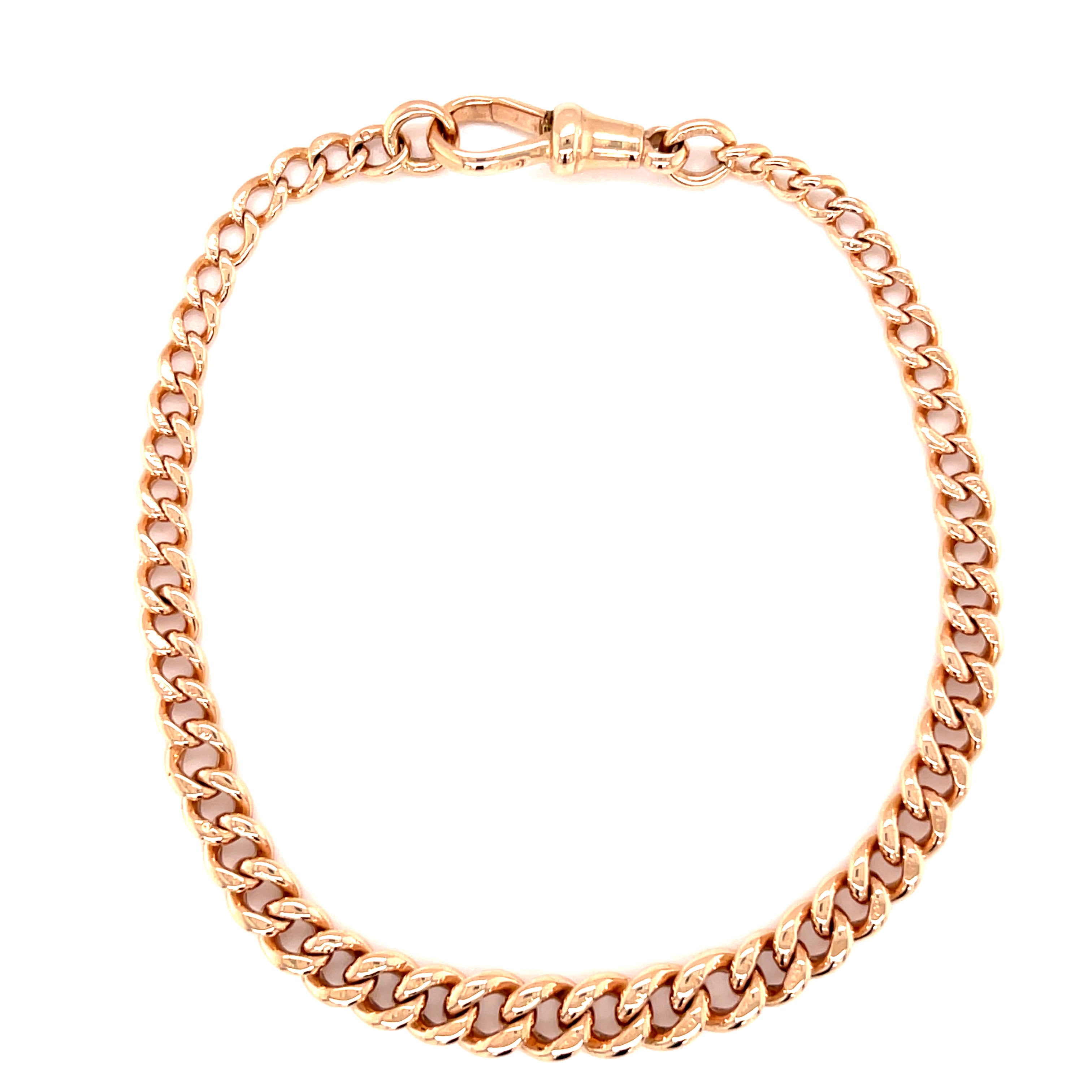 9ct Rose Gold 8.5" Graduated Vintage Albert Bracelet - 15.40g SOLD