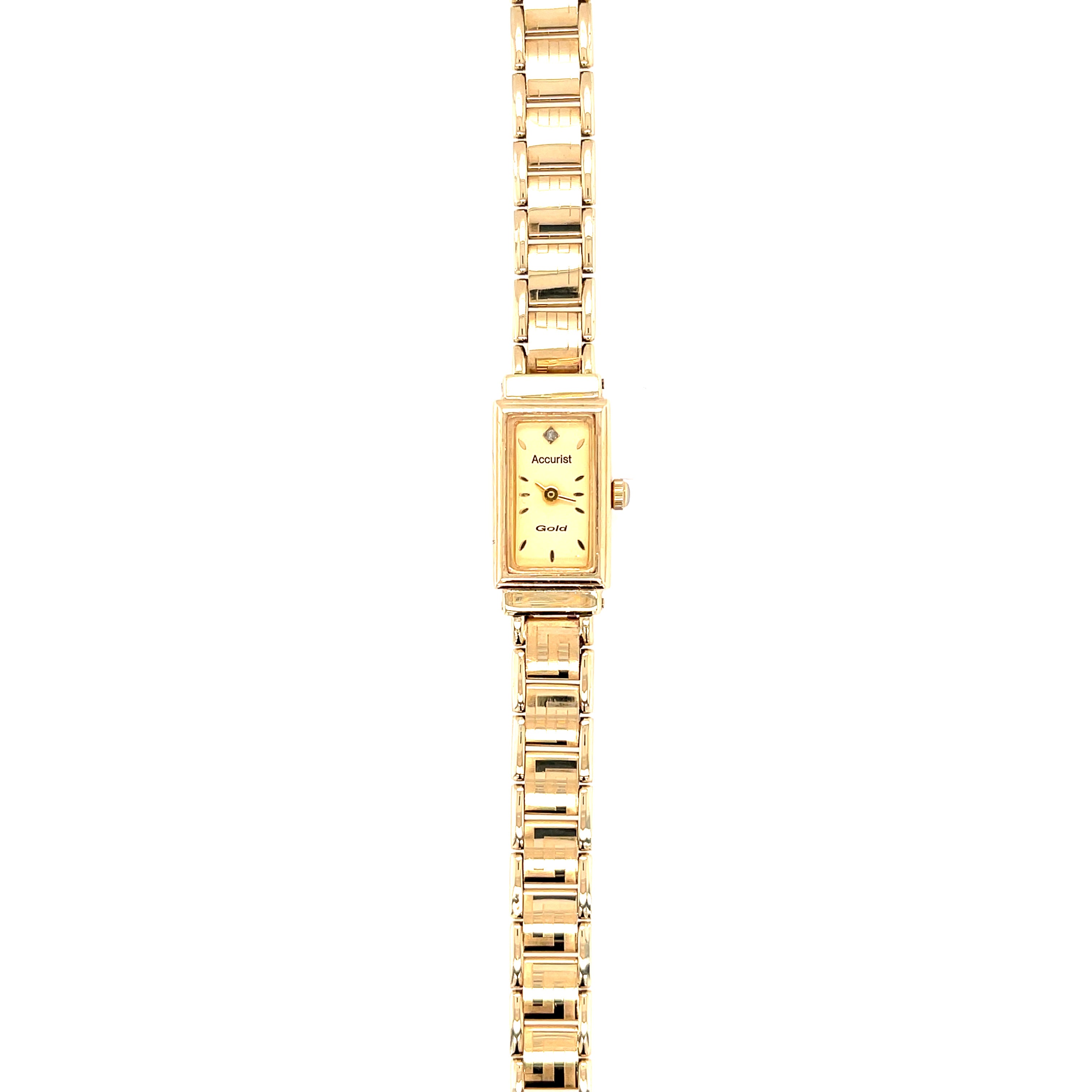 ACCURIST 9ct Yellow Gold Ladies Quartz Bracelet Watch SOLD