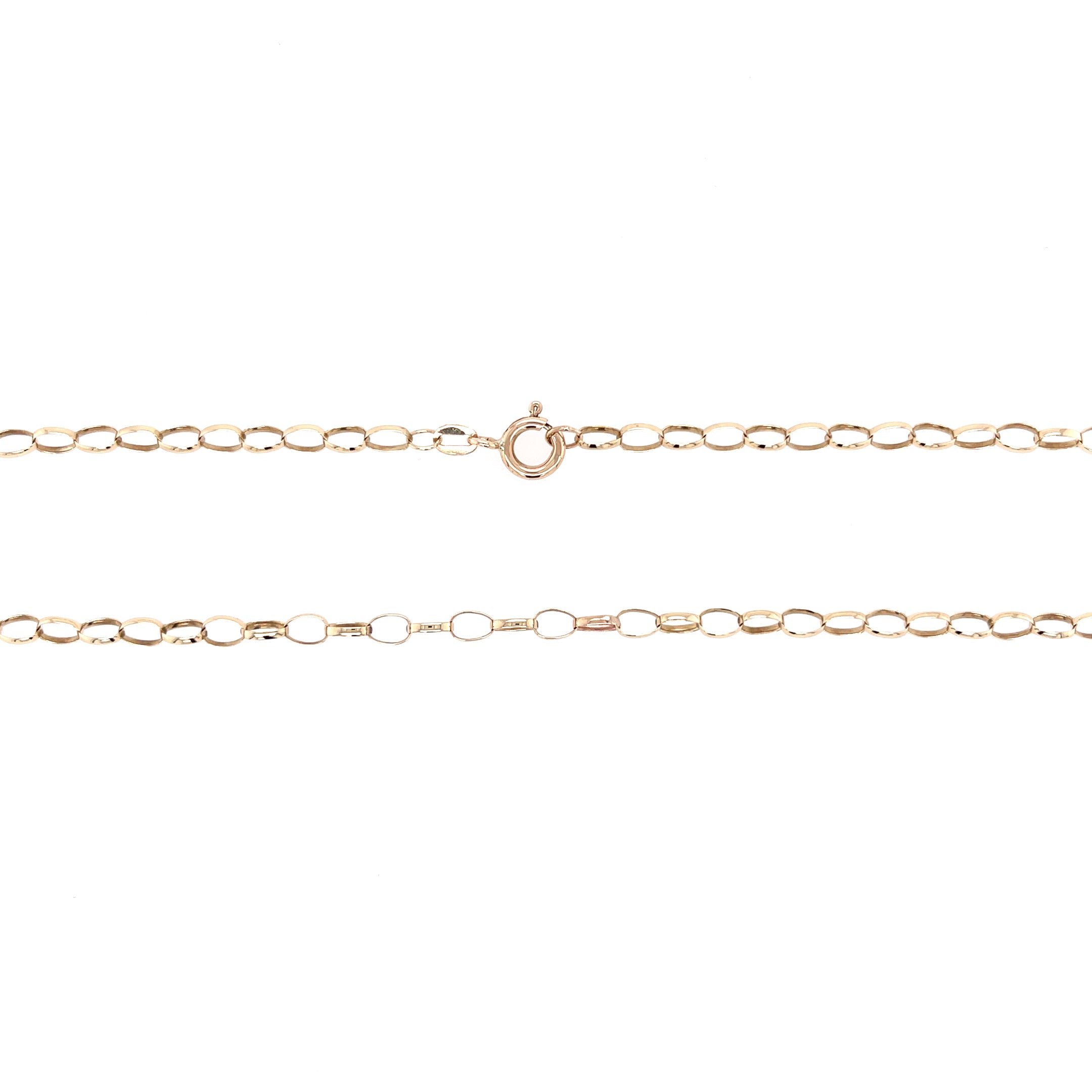 9ct Yellow Gold Oval Link 18" Belcher Chain - 3.86g SOLD