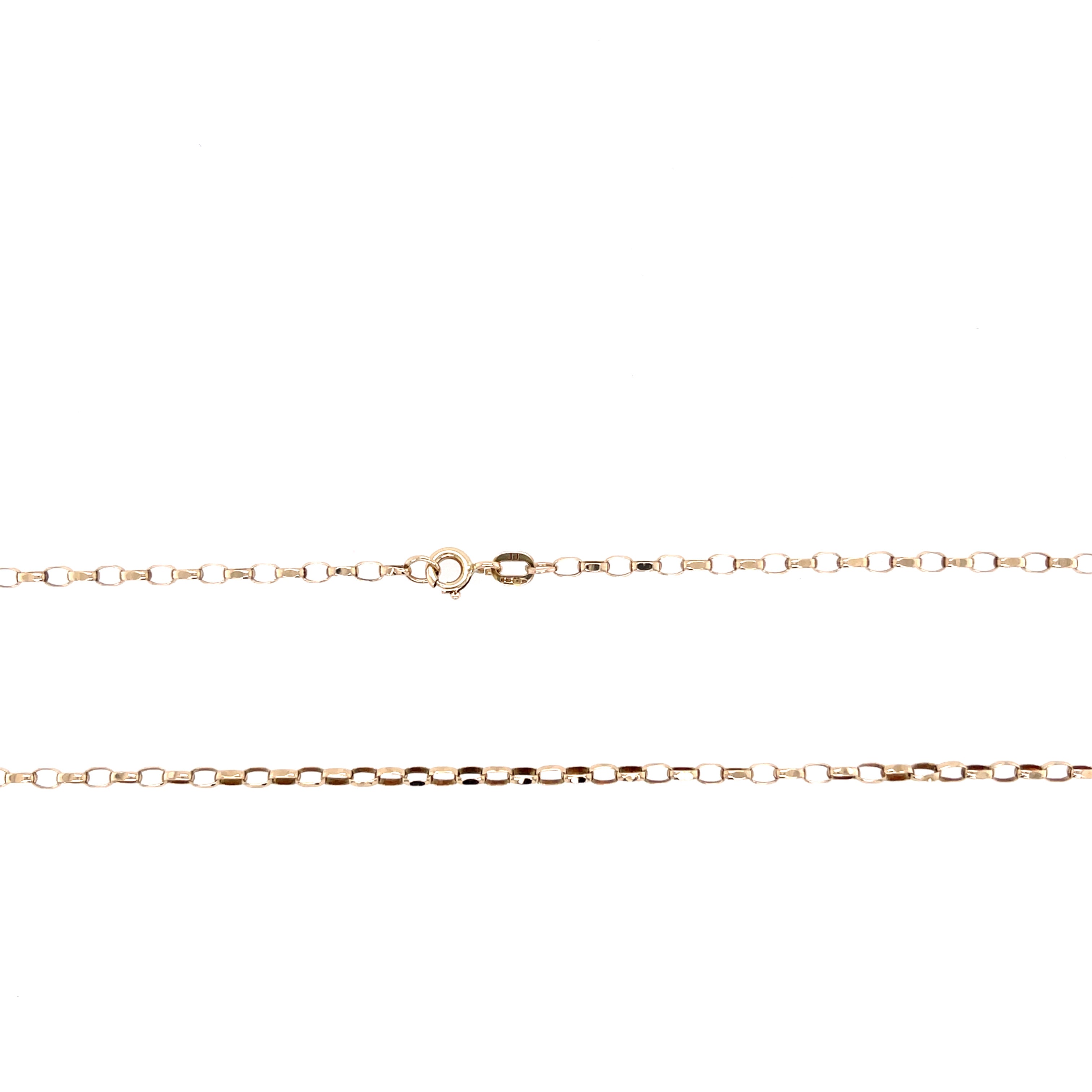 9ct Yellow Gold Oval Link 20" Diamond Cut Belcher Chain - 3.92g SOLD