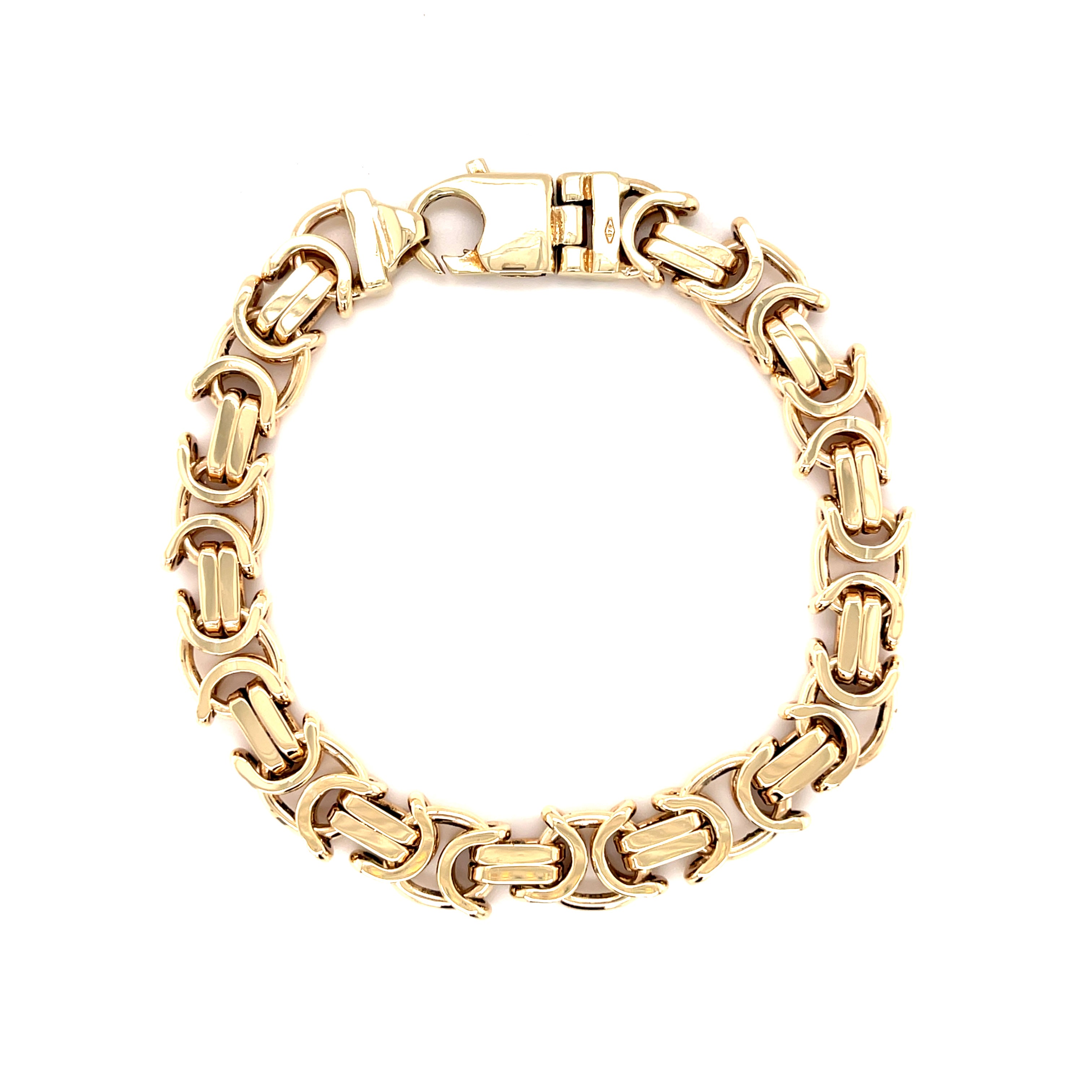 9ct Yellow Gold 8.5" Heavy Byzantine Bracelet - 44.06g SOLD