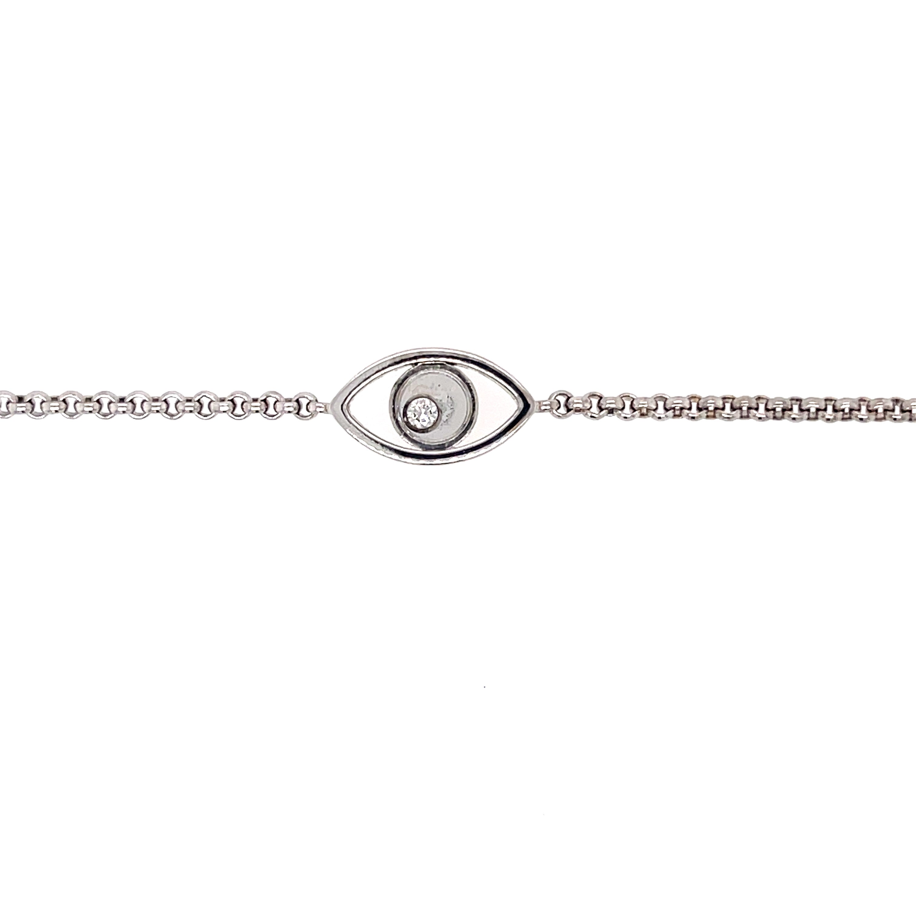 CHOPARD 'Evil Eye' Lucky Charm Diamond Bracelet 18ct White Gold