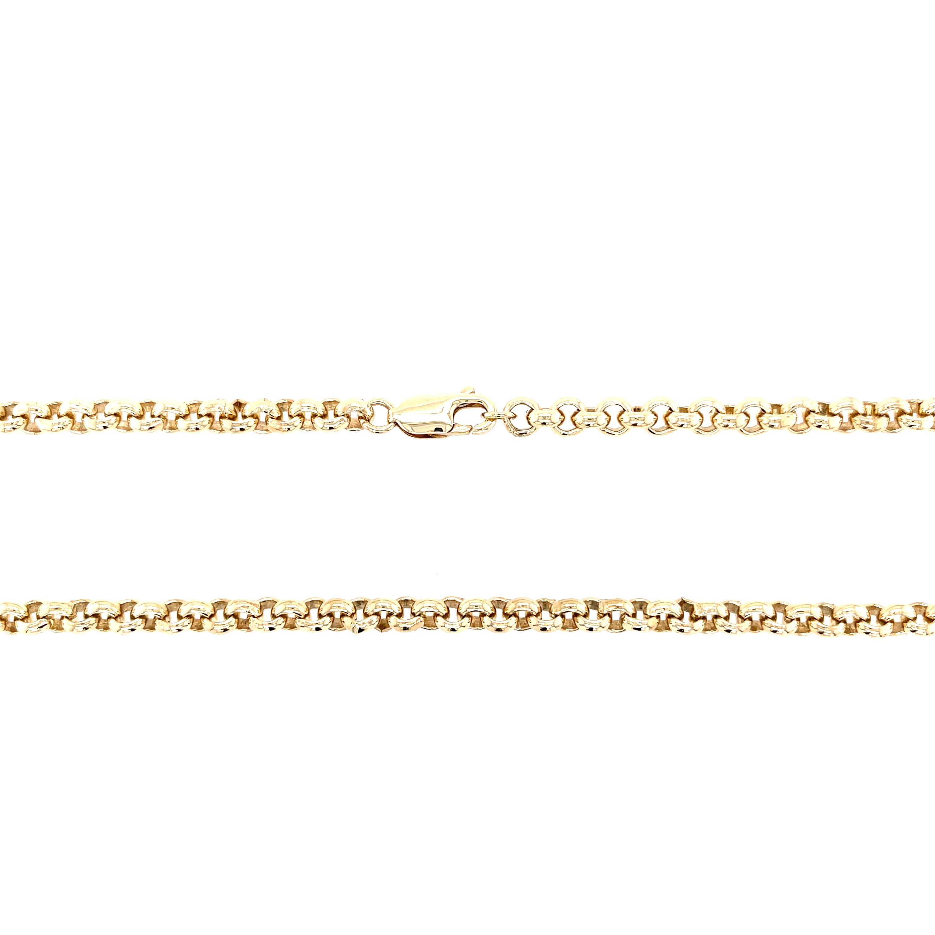 9ct Yellow Gold Round Link 24" Heavy Belcher Chain - 48.60g SOLD