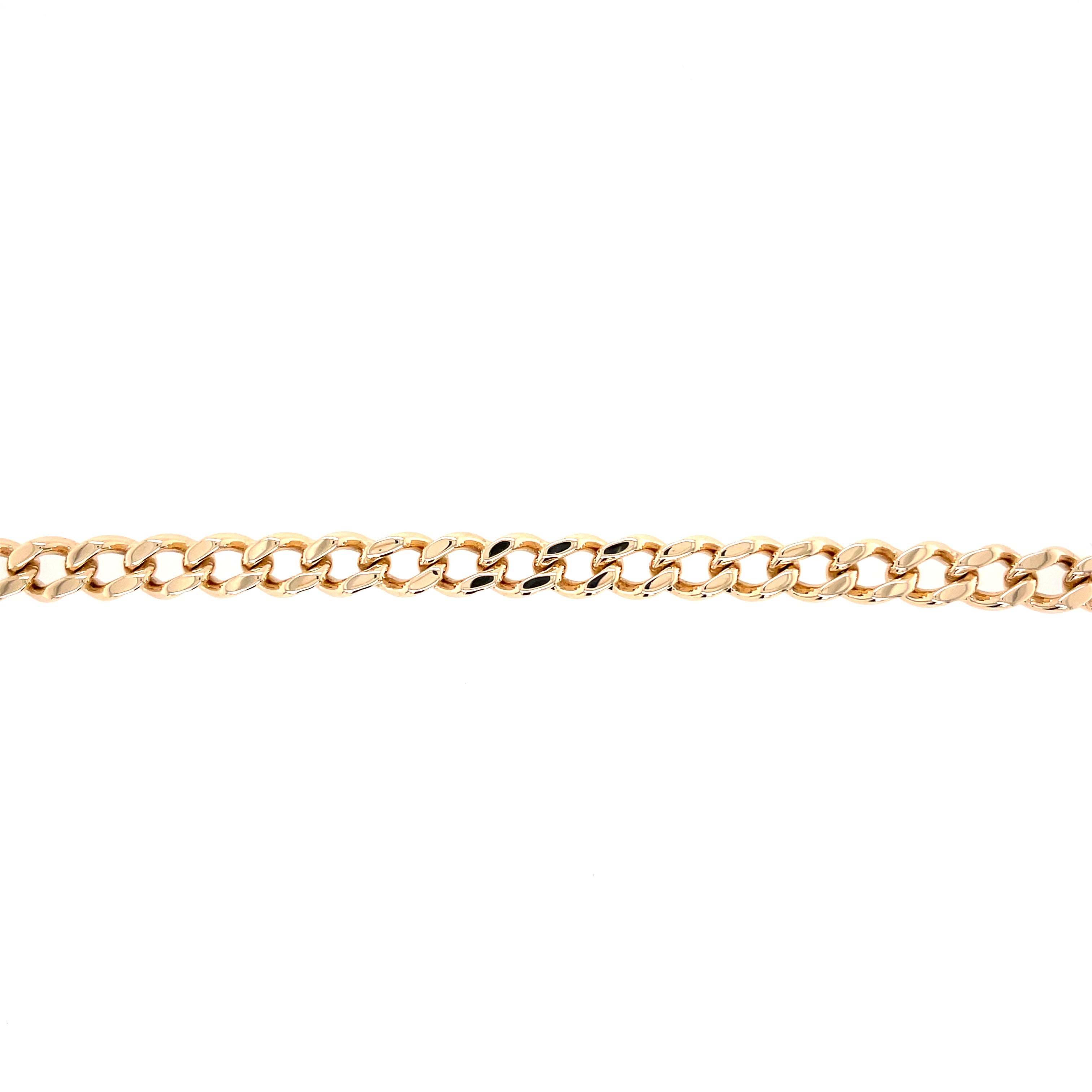 9ct Yellow Gold 8" Chunky Curb Link Bracelet - 22.04g