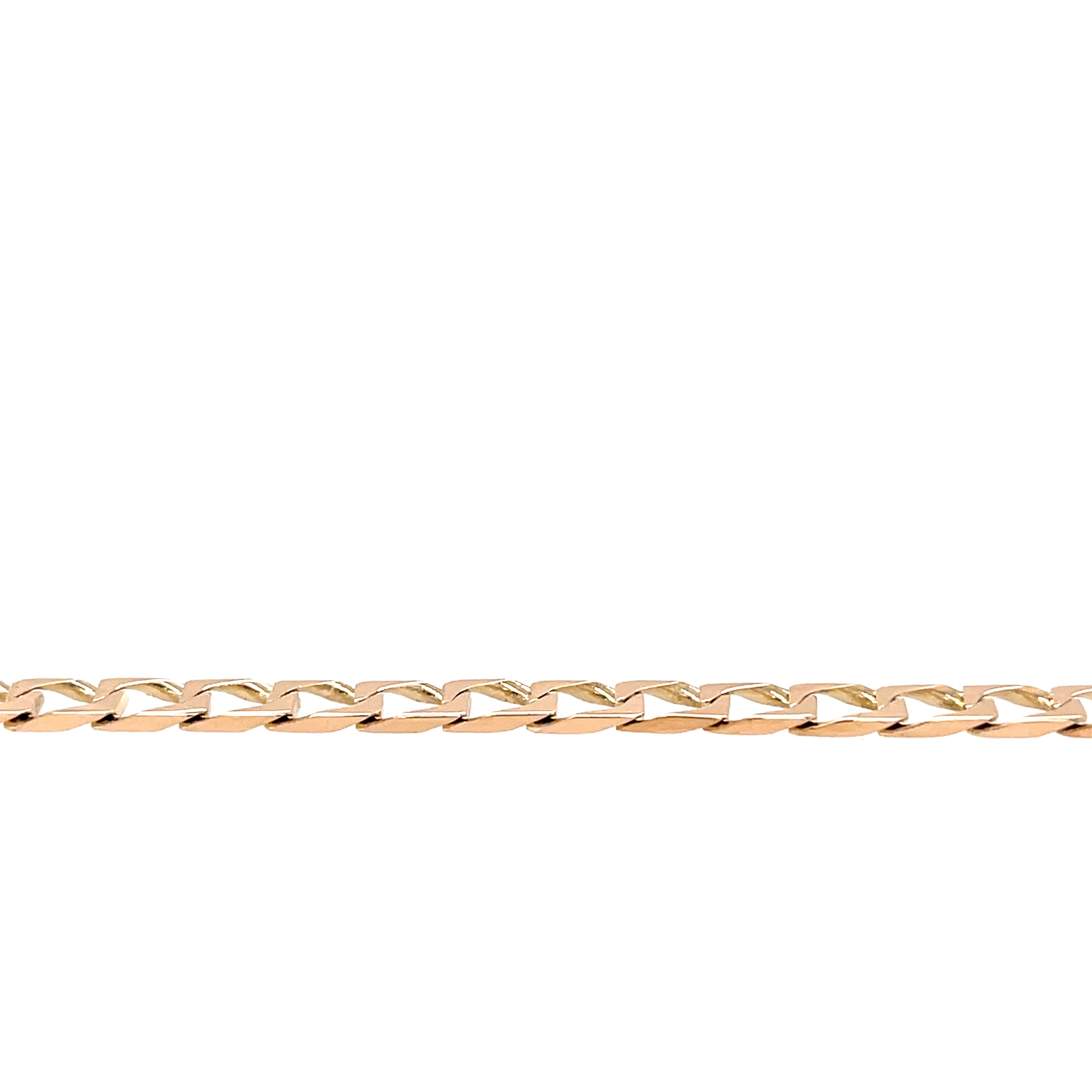 9ct Yellow Gold 8" Square Curb Link Bracelet - 4.40g SOLD