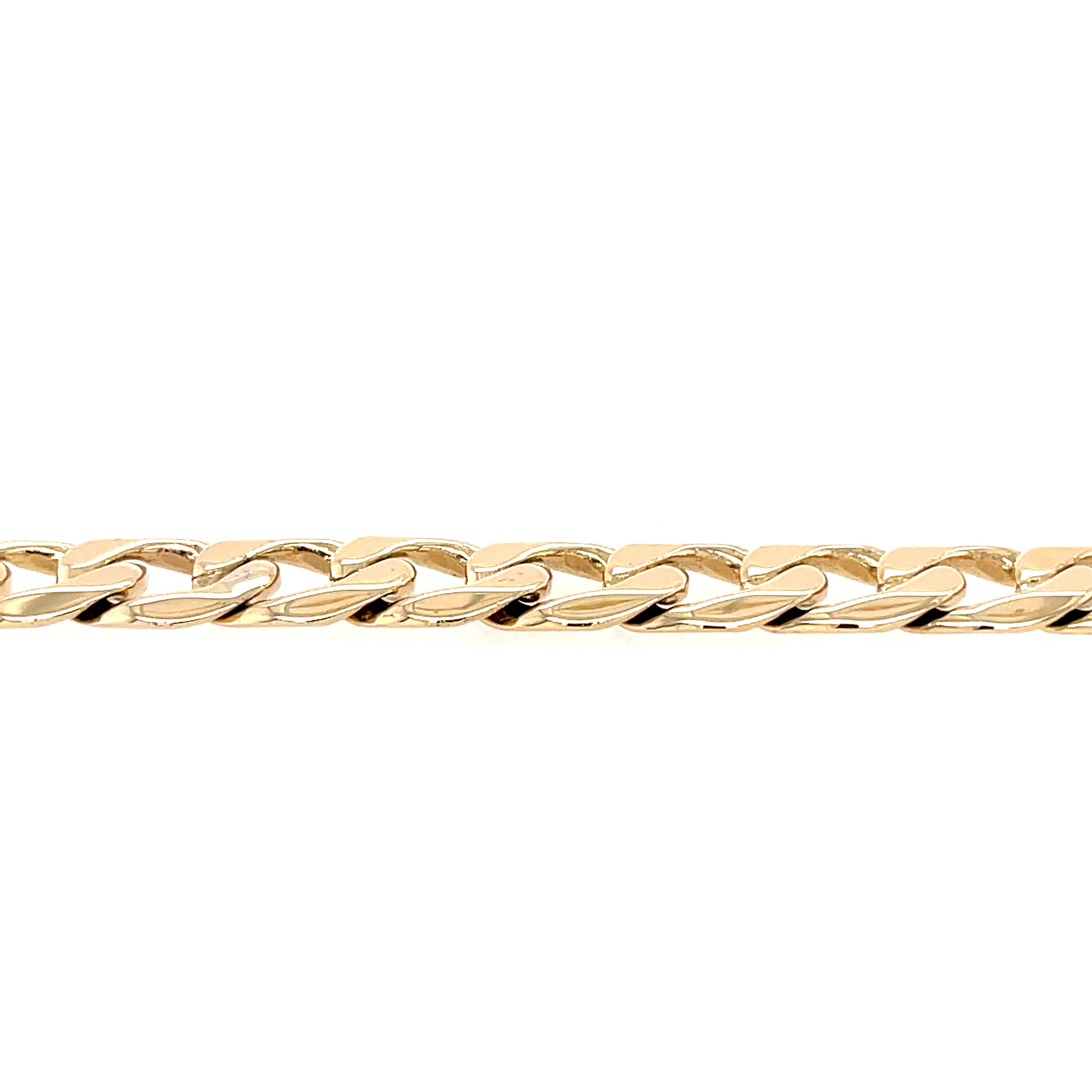 9ct Yellow Gold 8.5" Curb Link Bracelet 20.35g