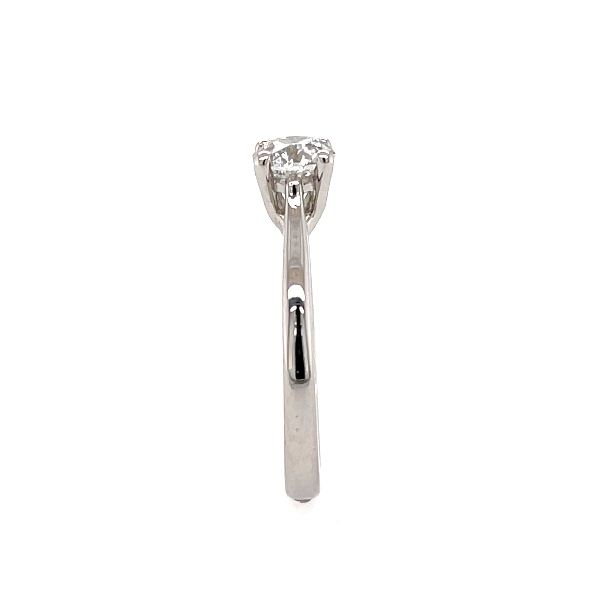 Platinum 0.60ct Round Brilliant Cut Diamond Solitaire Engagement Ring Certified F I1