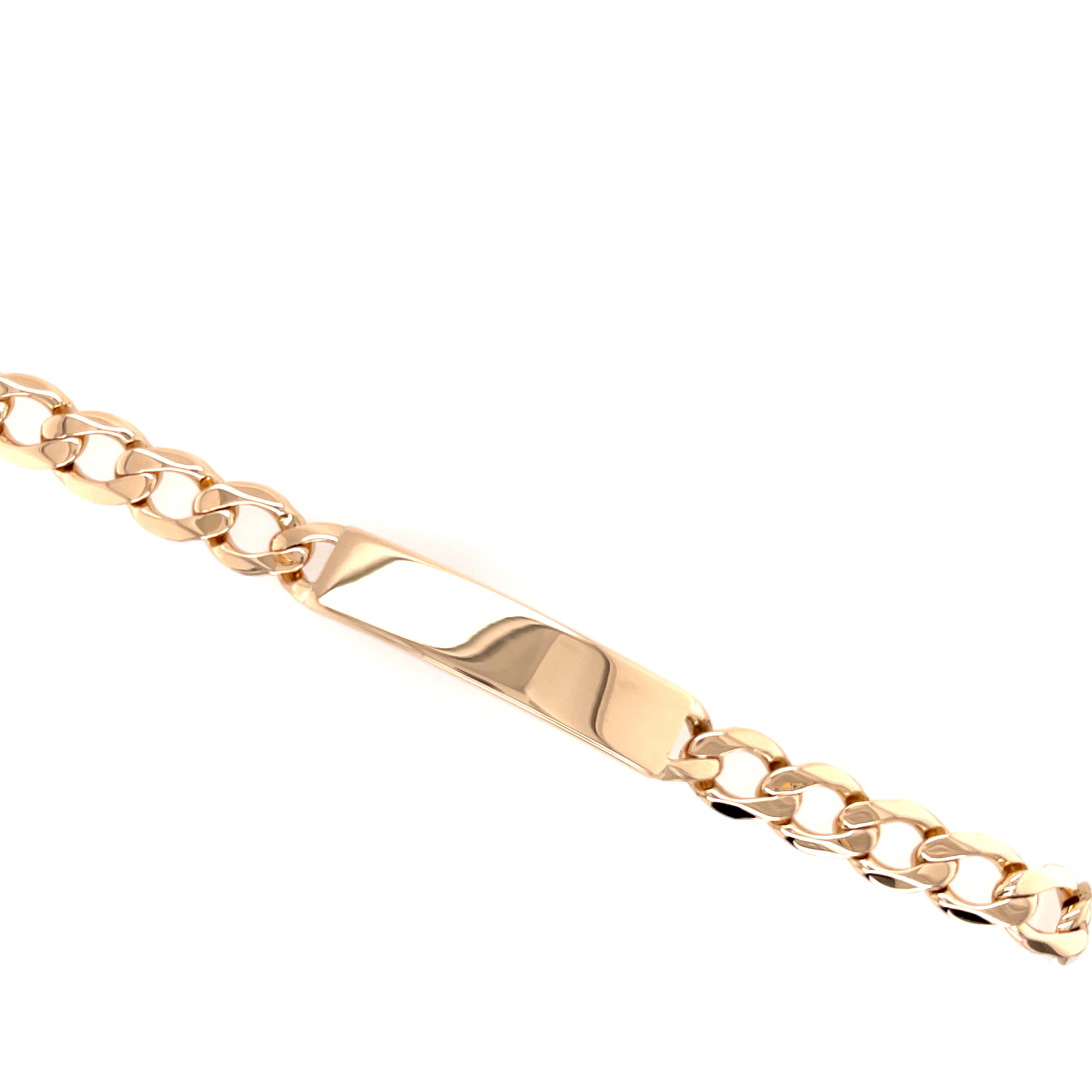 9ct Yellow Gold 9 Inch Curb Link Identity Bracelet - 32.00g