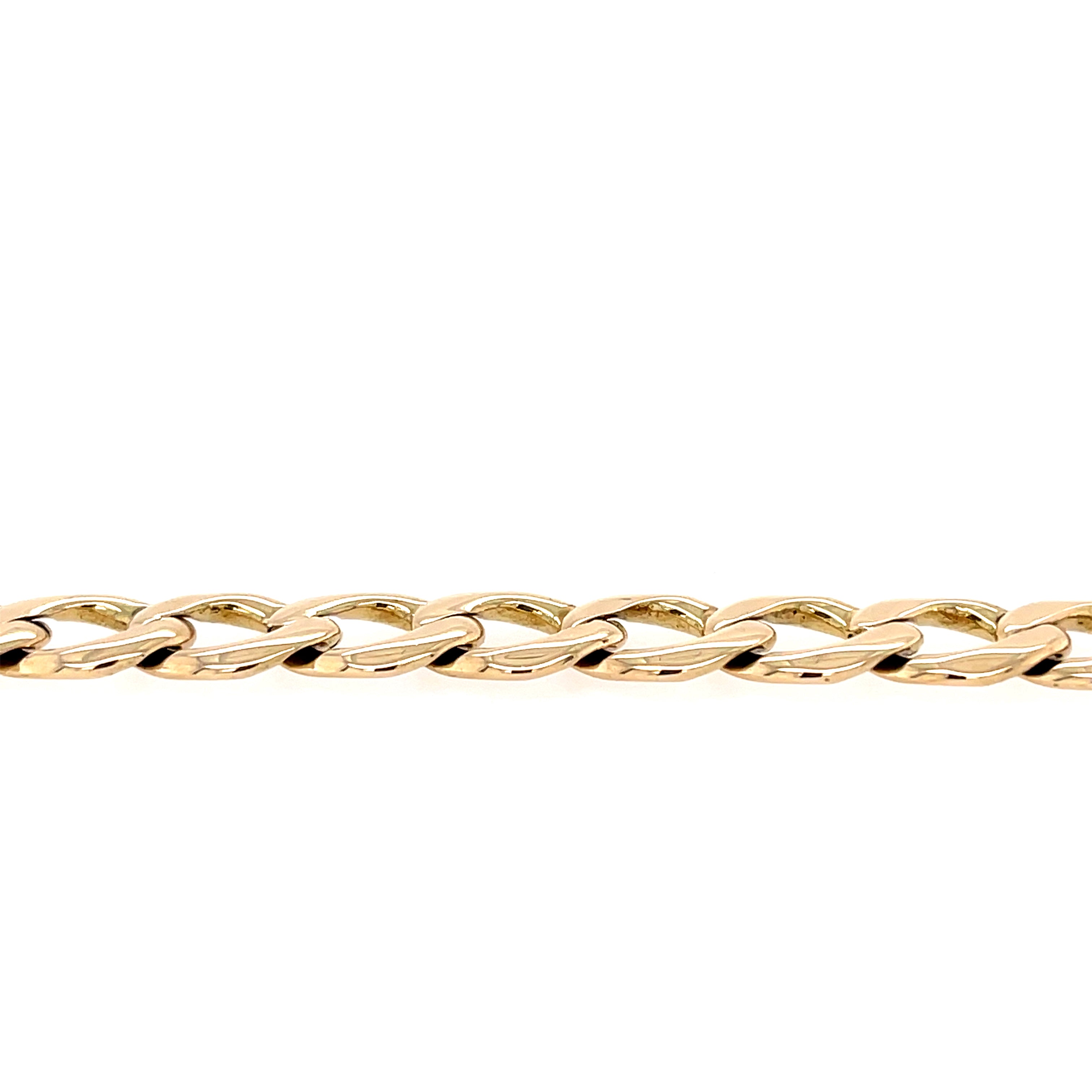 9ct Yellow Gold 9.5 Inch Curb Link Bracelet - 18.20g
