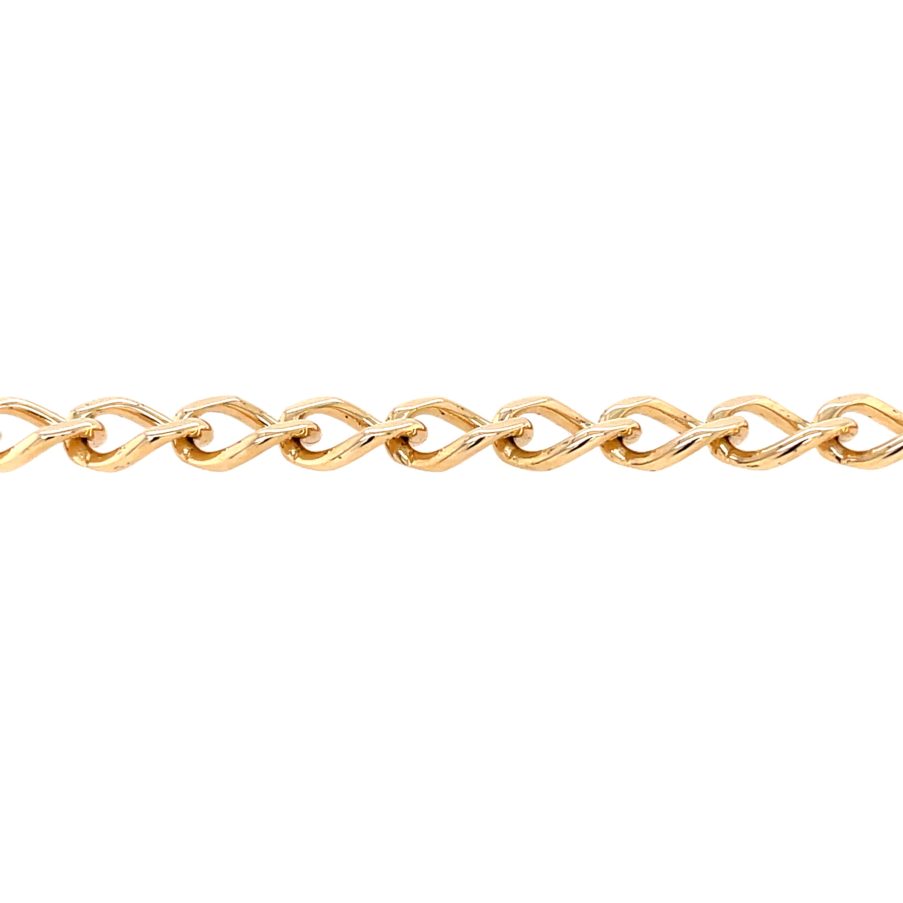 9ct Yellow Gold 7.5" Open Curb Link Bracelet - 12.40g SOLD