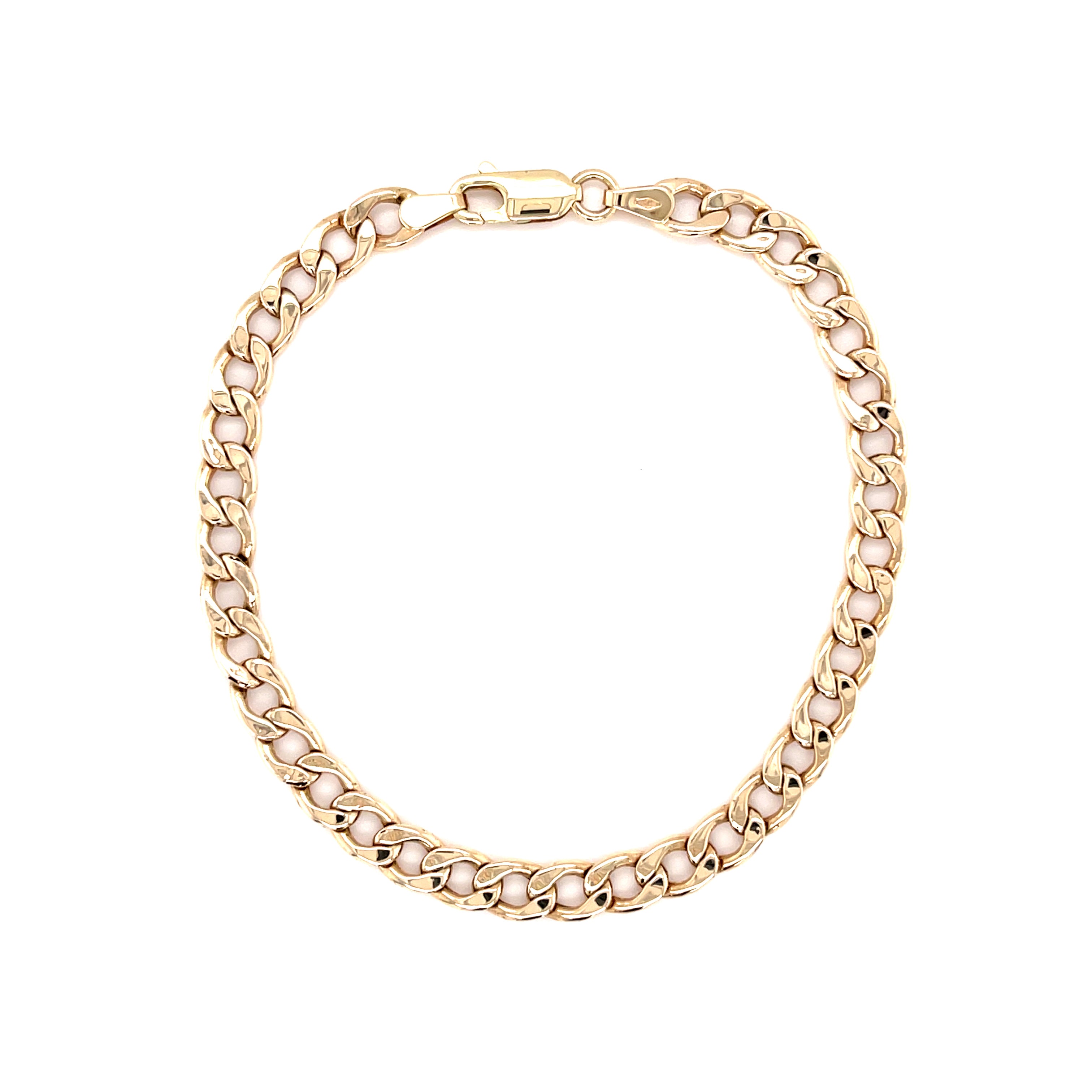 9ct Yellow Gold 7.5" Hollow Curb Link Bracelet - 3.50g SOLD