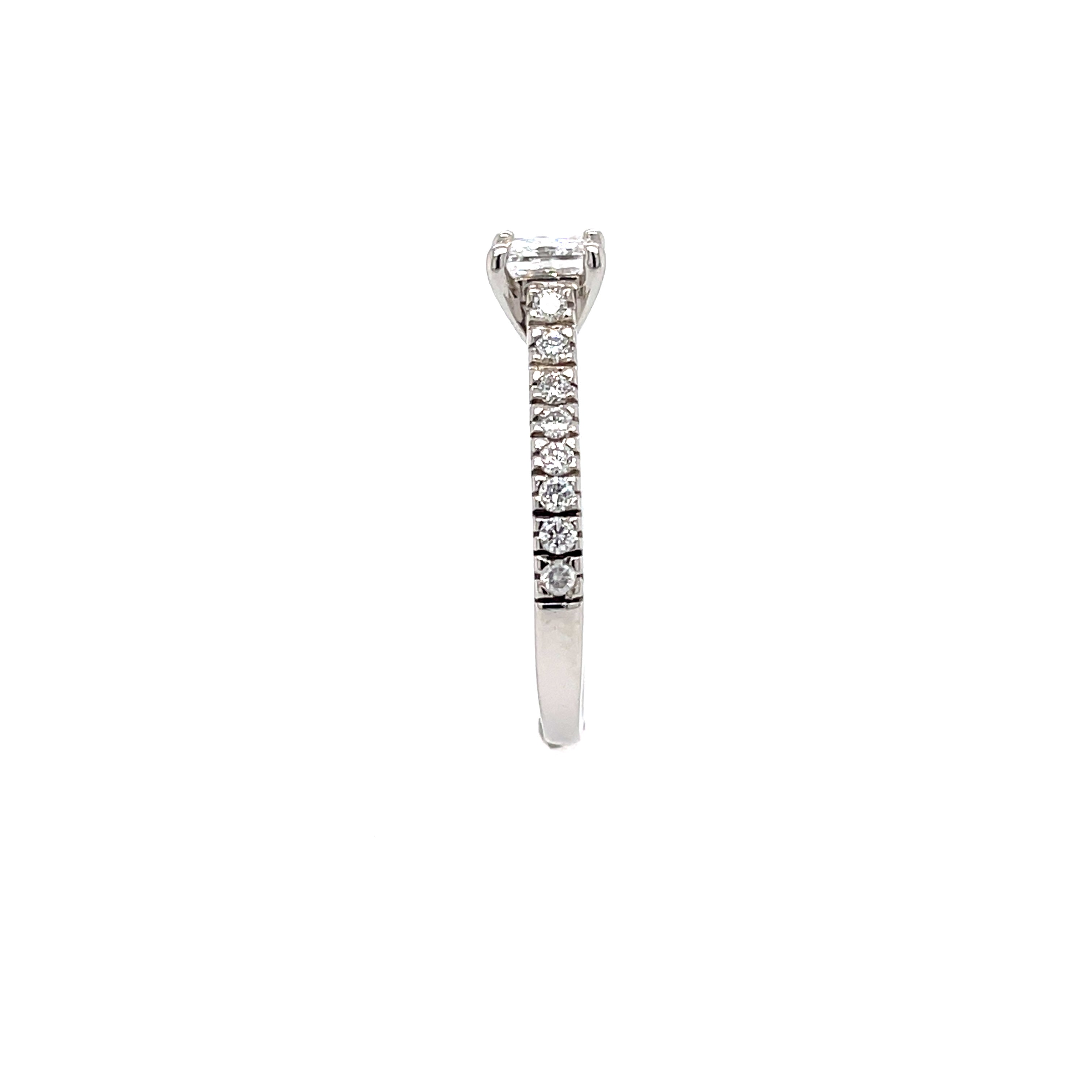 Platinum 0.67ct Princess Cut Diamond Solitaire Engagement Ring Certified D/E VS