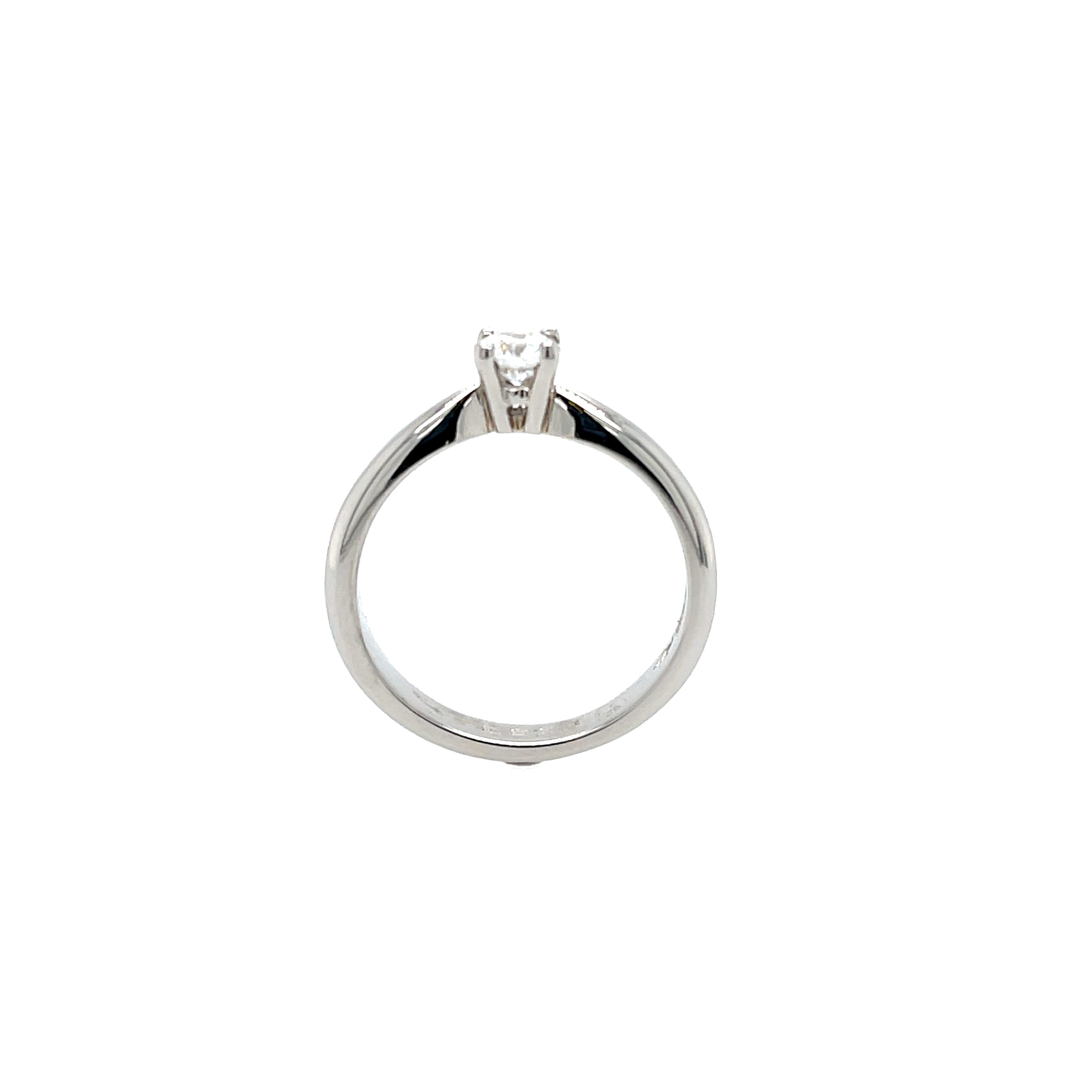 Platinum 0.31ct Round Brilliant Cut Diamond Solitaire Engagement Ring Certified E VS