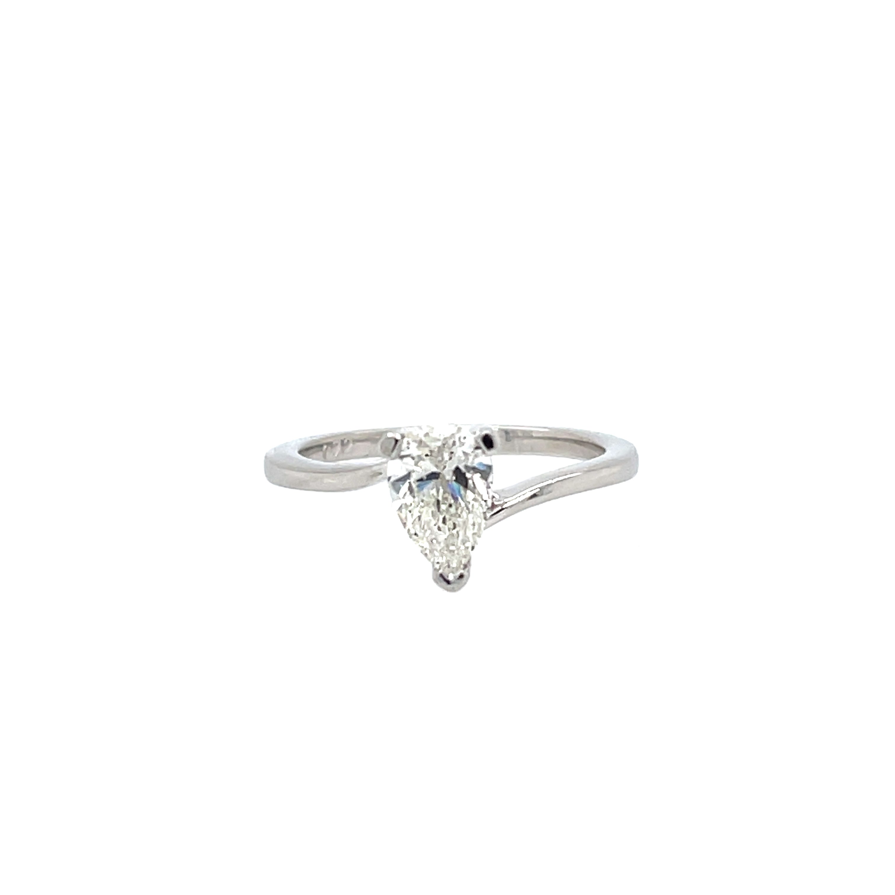 Platinum 0.70ct Pear Cut Diamond Solitaire Engagement Ring Certified G SI1 SOLD