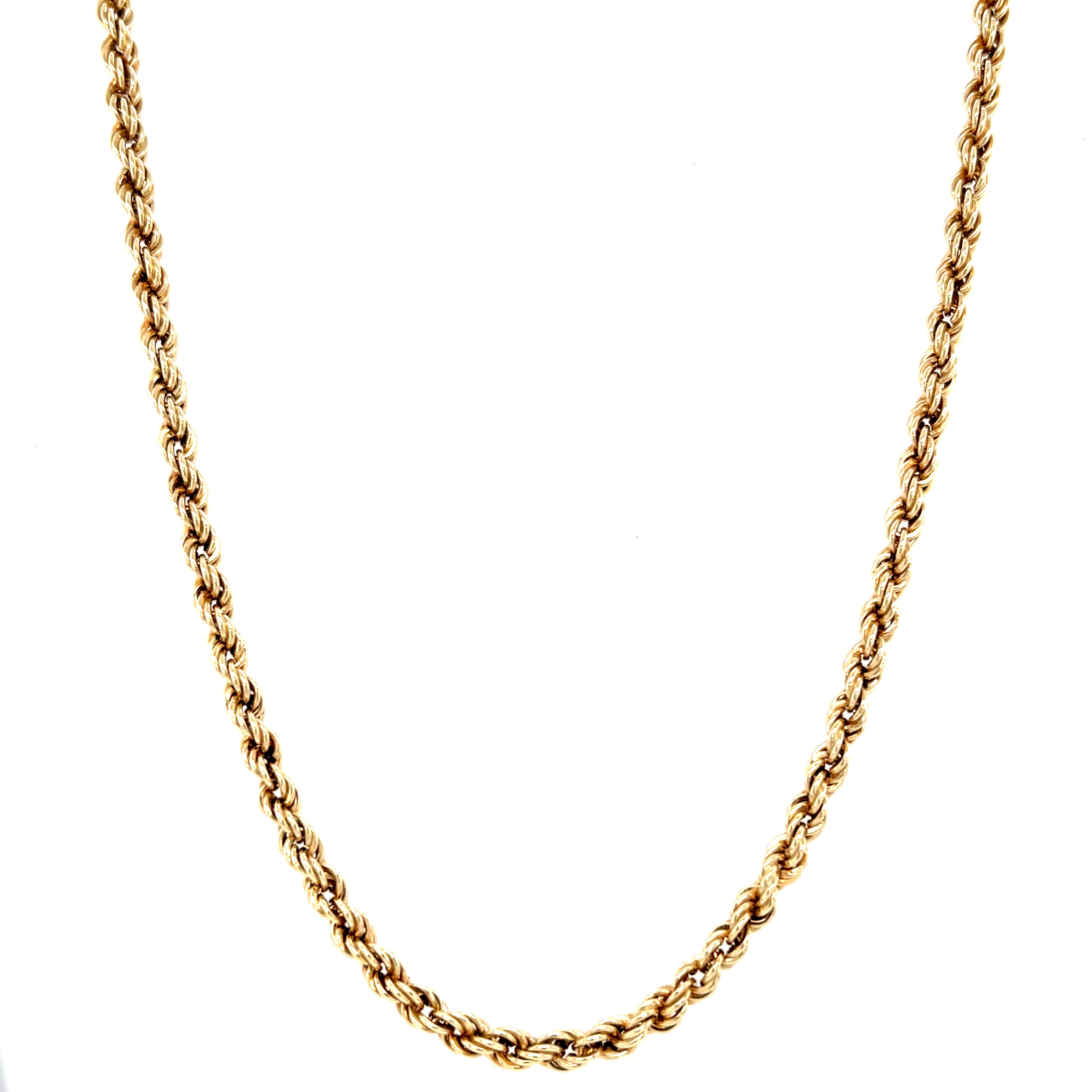 9ct Yellow Gold Hollow 18" Rope Chain - 5.38g SOLD