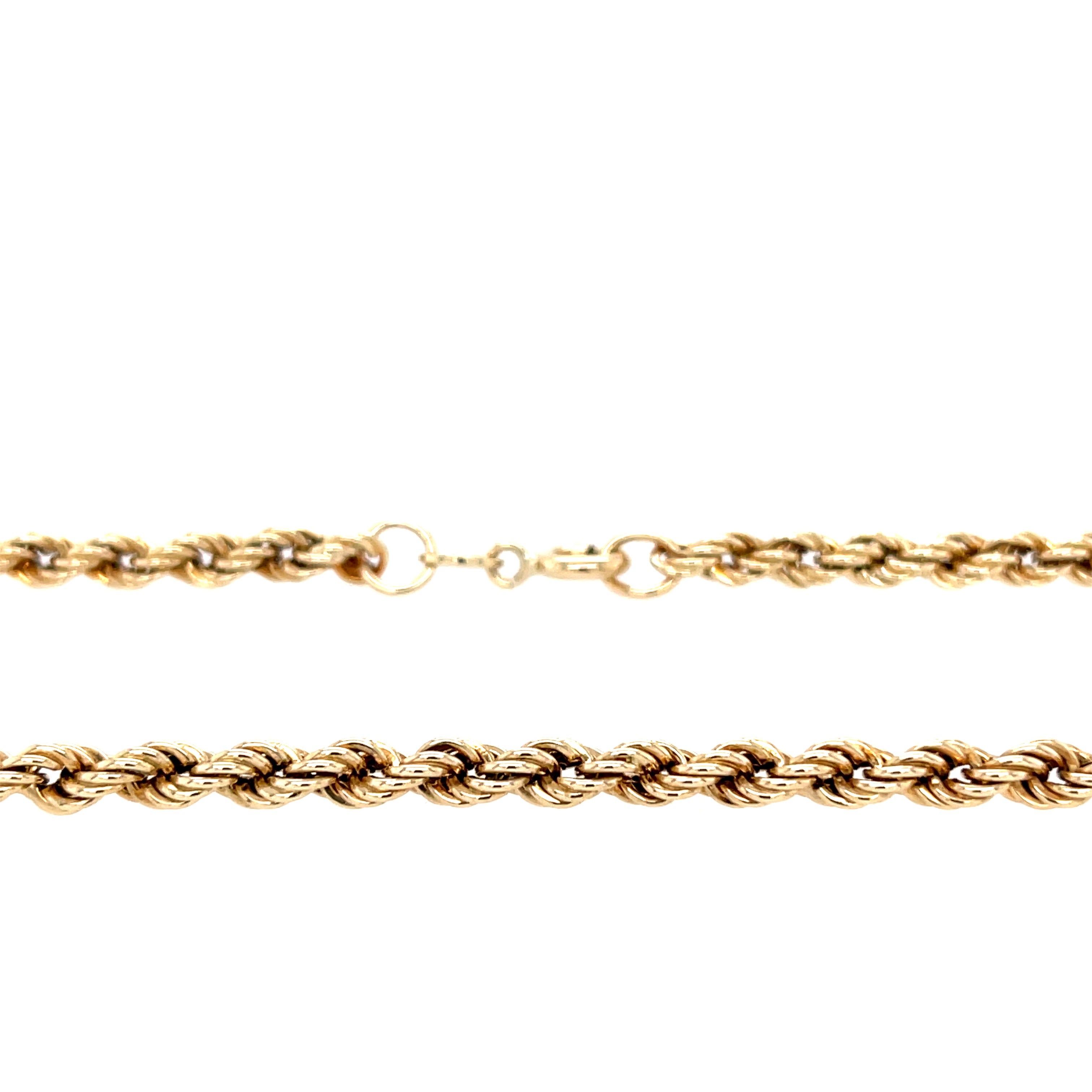 9ct Yellow Gold Hollow 18" Rope Chain - 5.38g SOLD