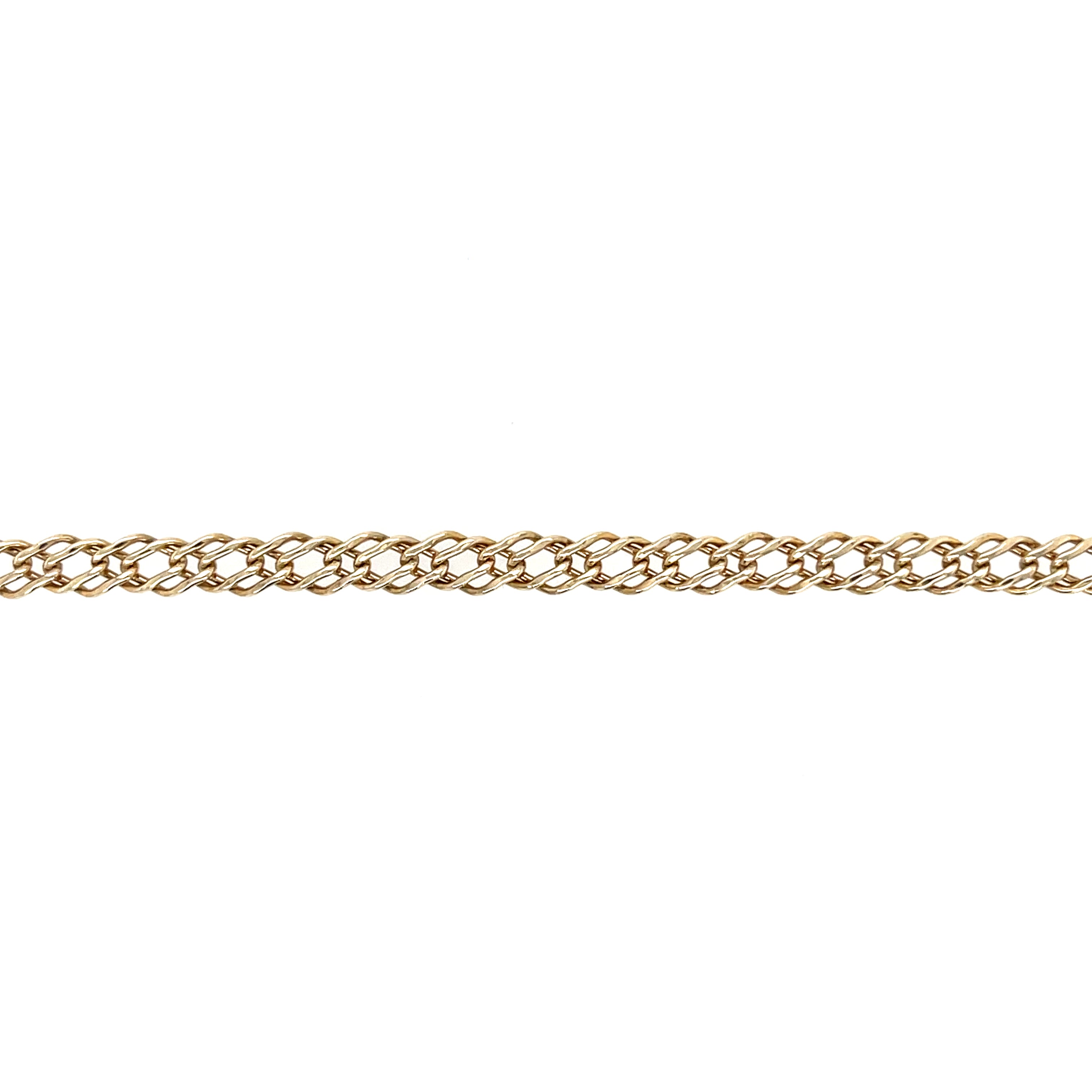 9ct Yellow Gold 7.5" Hollow Double Curb Link Bracelet - 1.70g SOLD