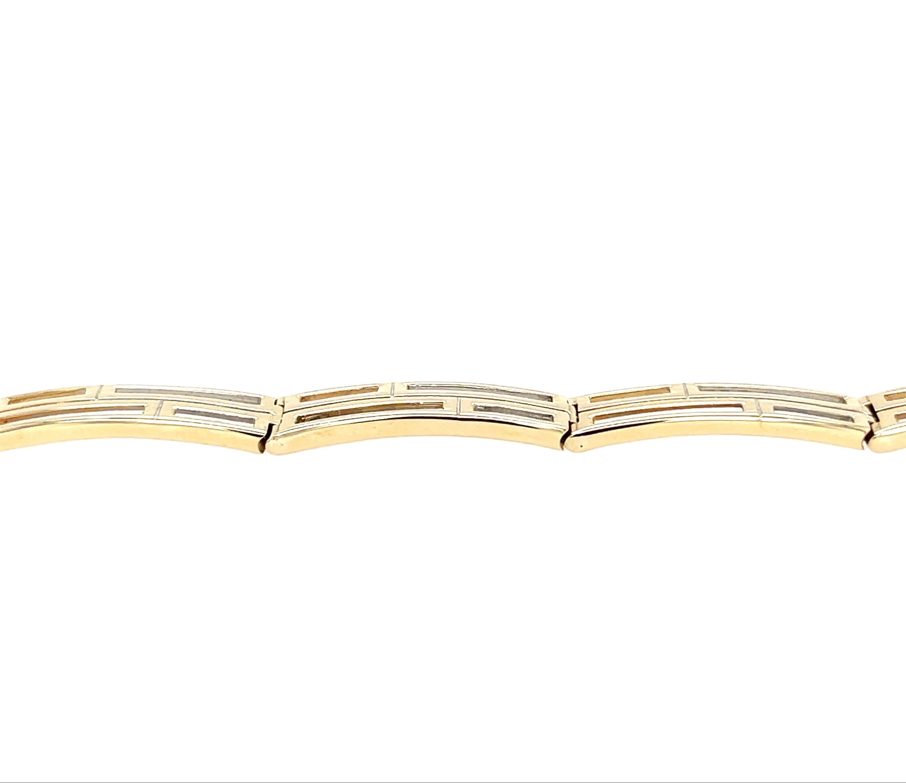 9ct Yellow Gold 7.5"/18.75cm Rectangular Link Bracelet - 10.39g