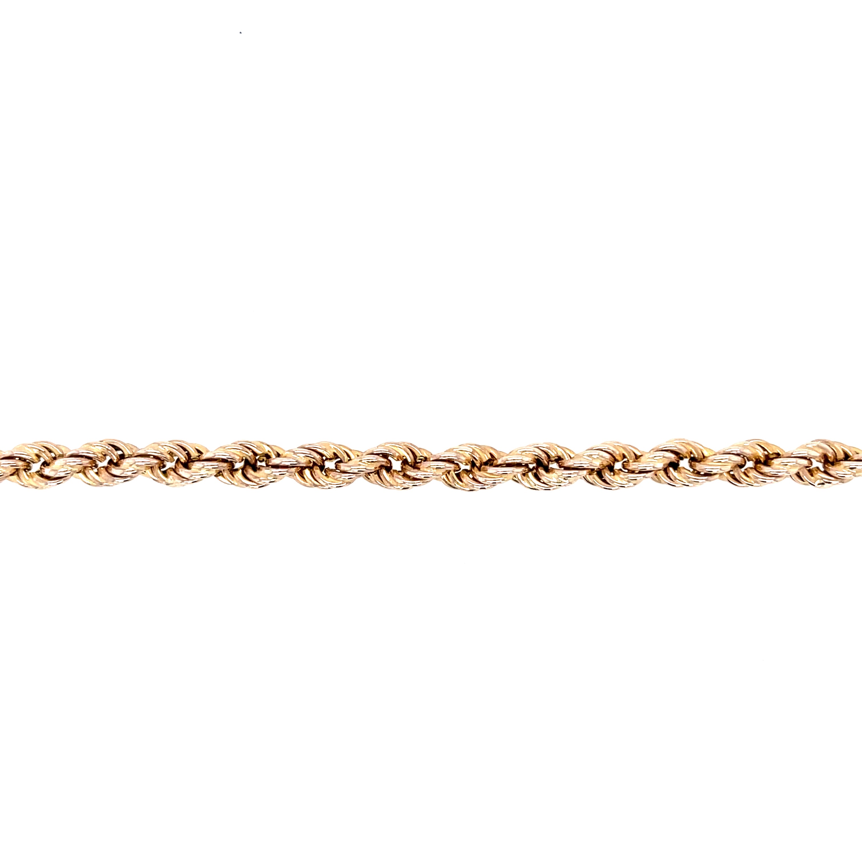 9ct Yellow Gold 7.5" Hollow Rope Bracelet - 5.55g SOLD