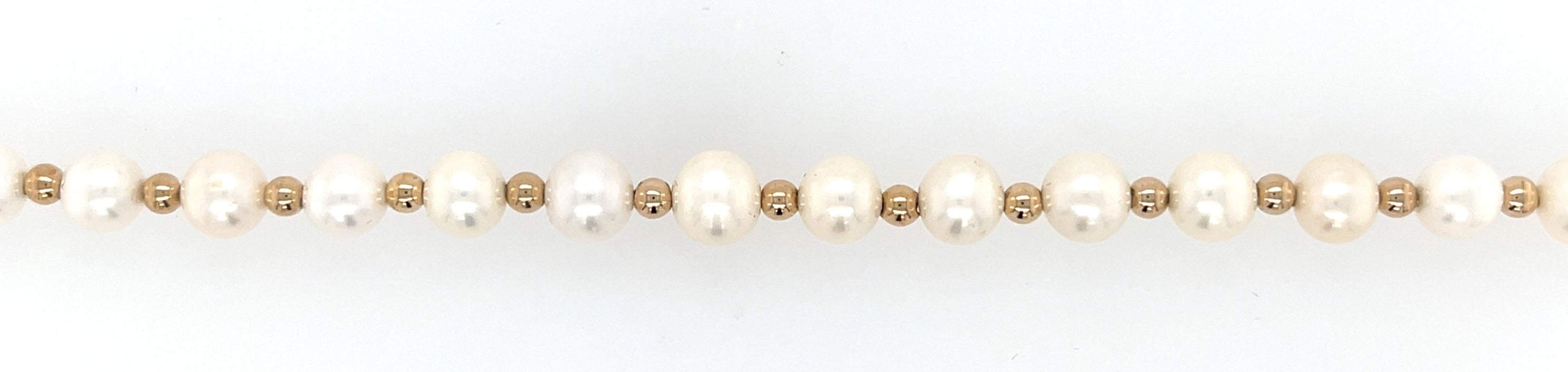 Cultured Pearl & 9ct Yellow Gold 7.5" Bracelet SOLD