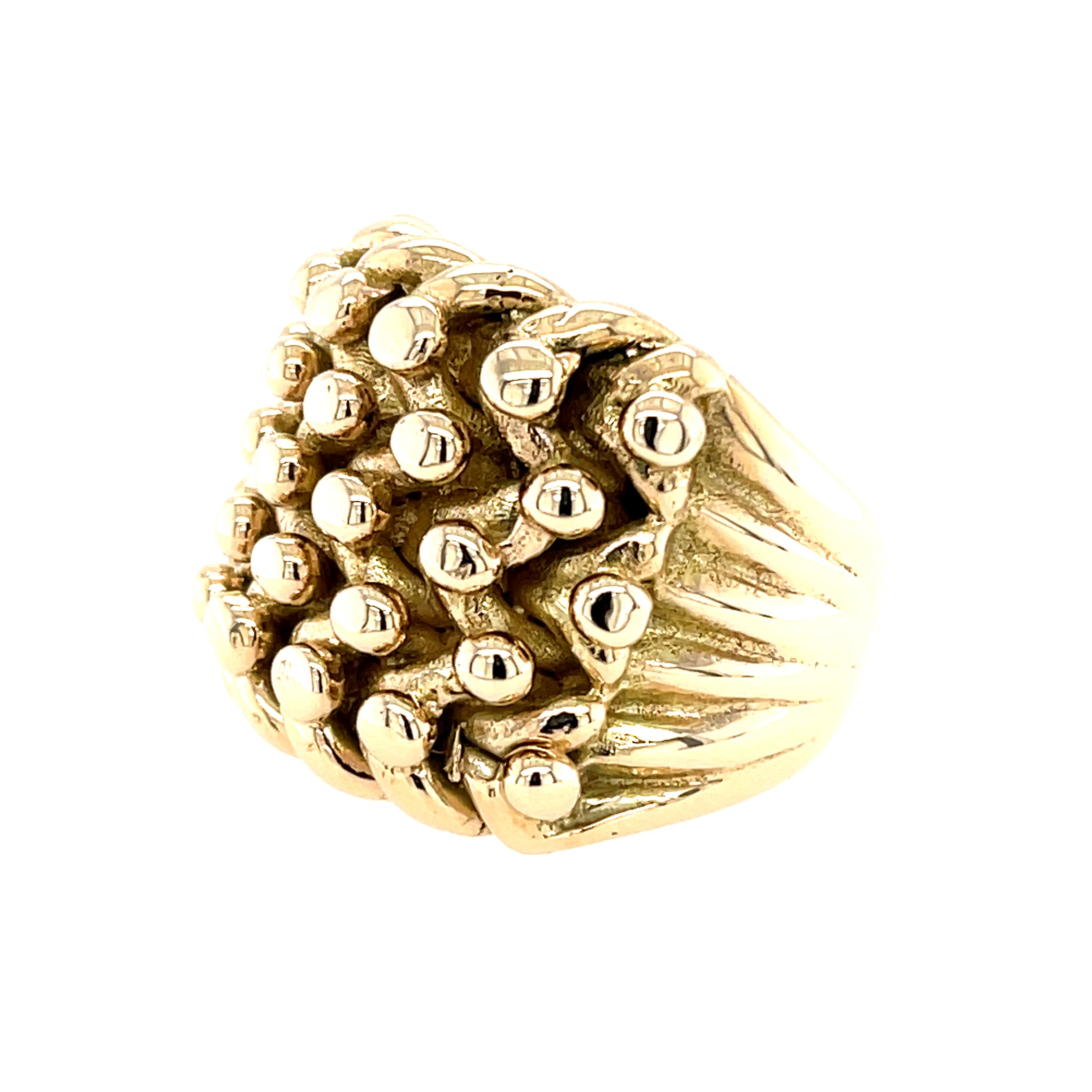 9ct Yellow Gold 5 Row Heavy Keeper Ring - 43.94g SOLD