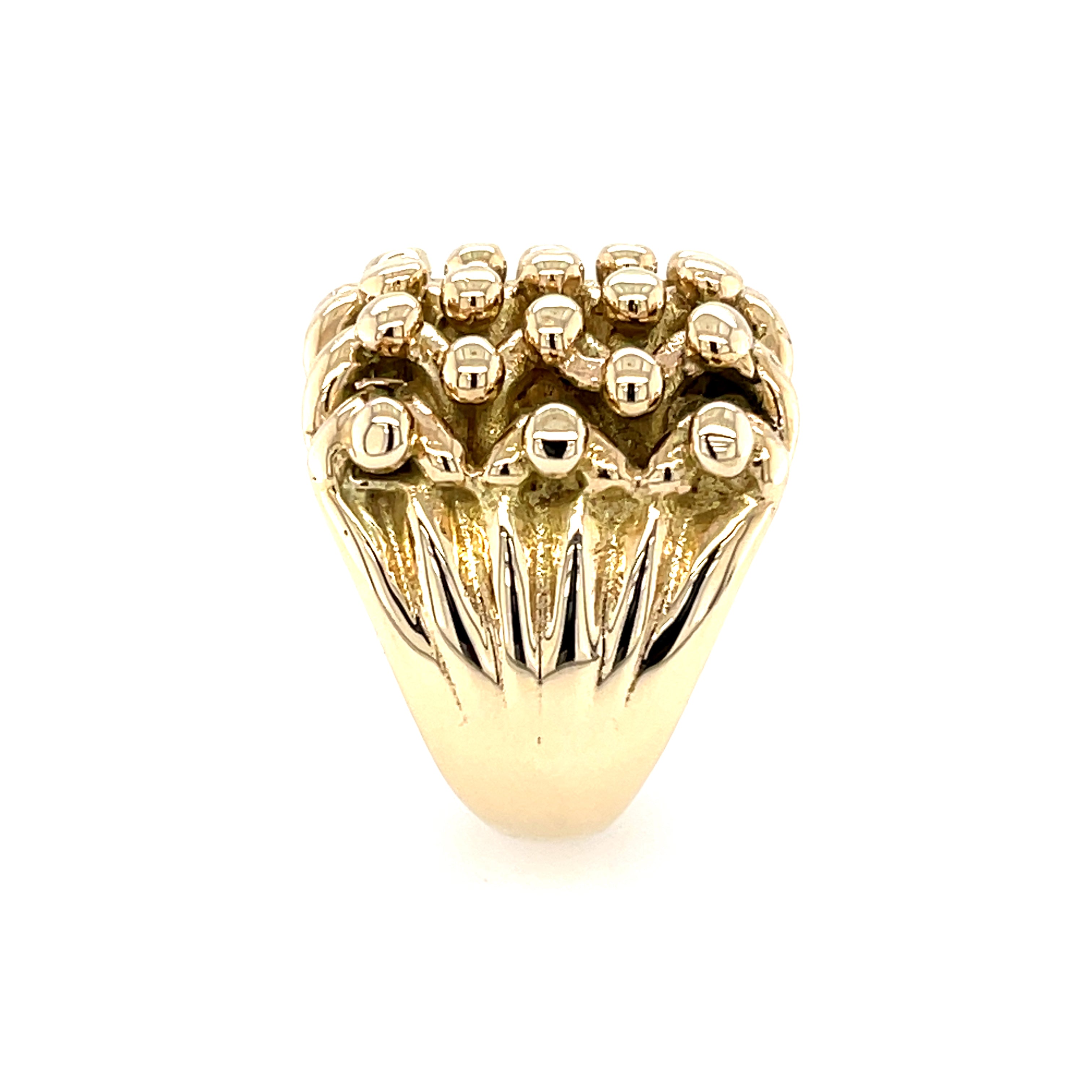 9ct Yellow Gold 5 Row Heavy Keeper Ring - 43.94g SOLD