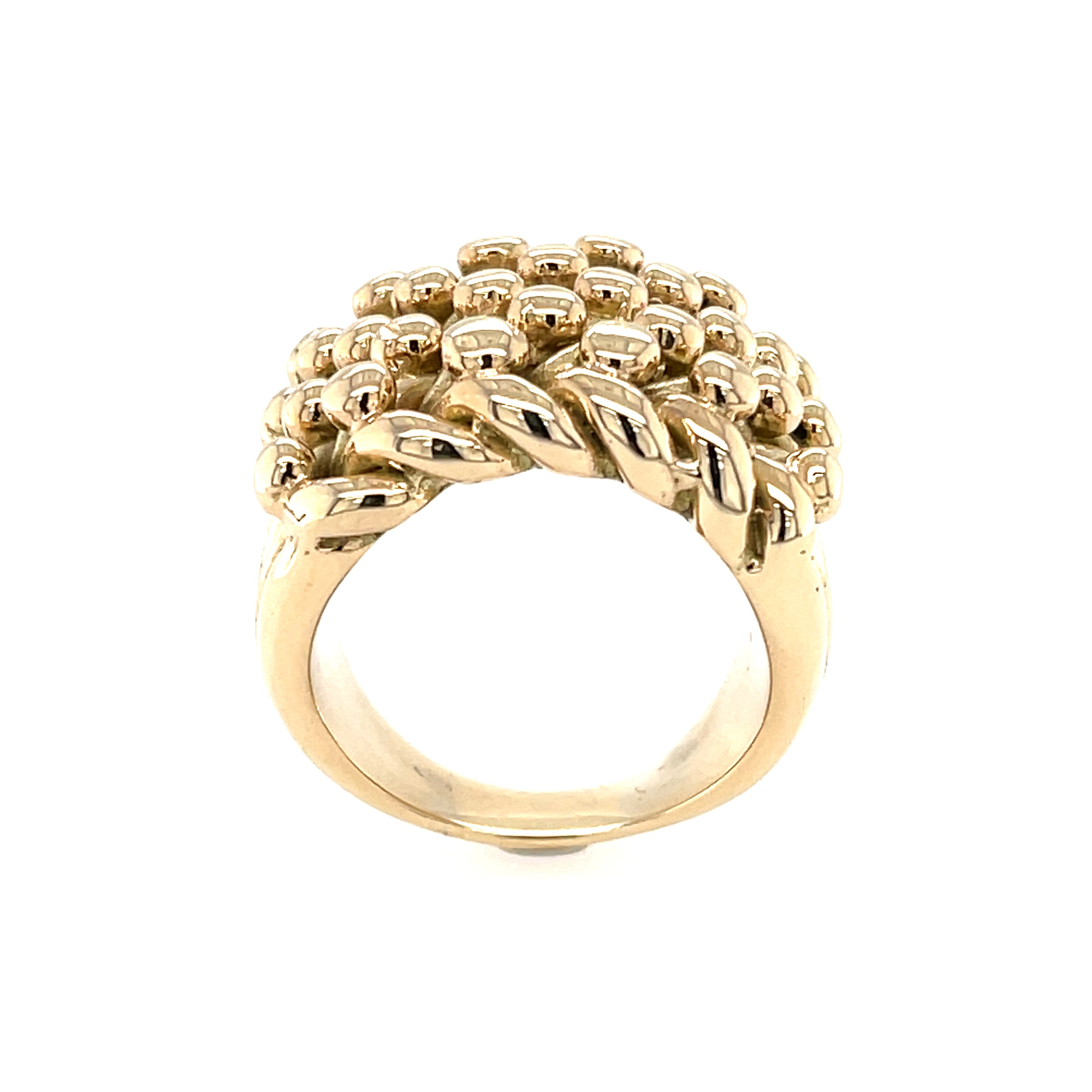 9ct Yellow Gold 5 Row Heavy Keeper Ring - 43.94g SOLD