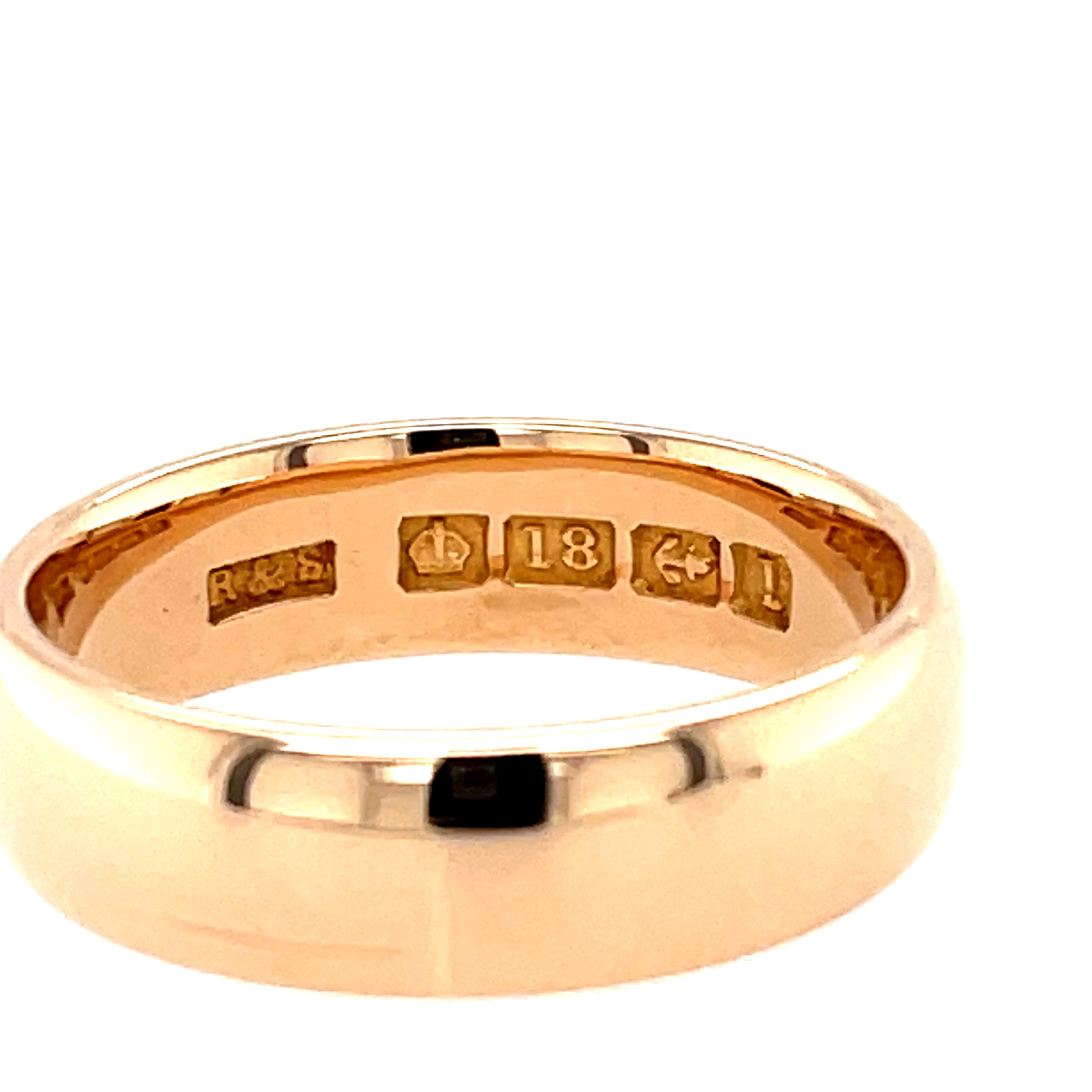 Antique 18ct Yellow Gold 5mm Wedding Band Birmingham 1910 SOLD