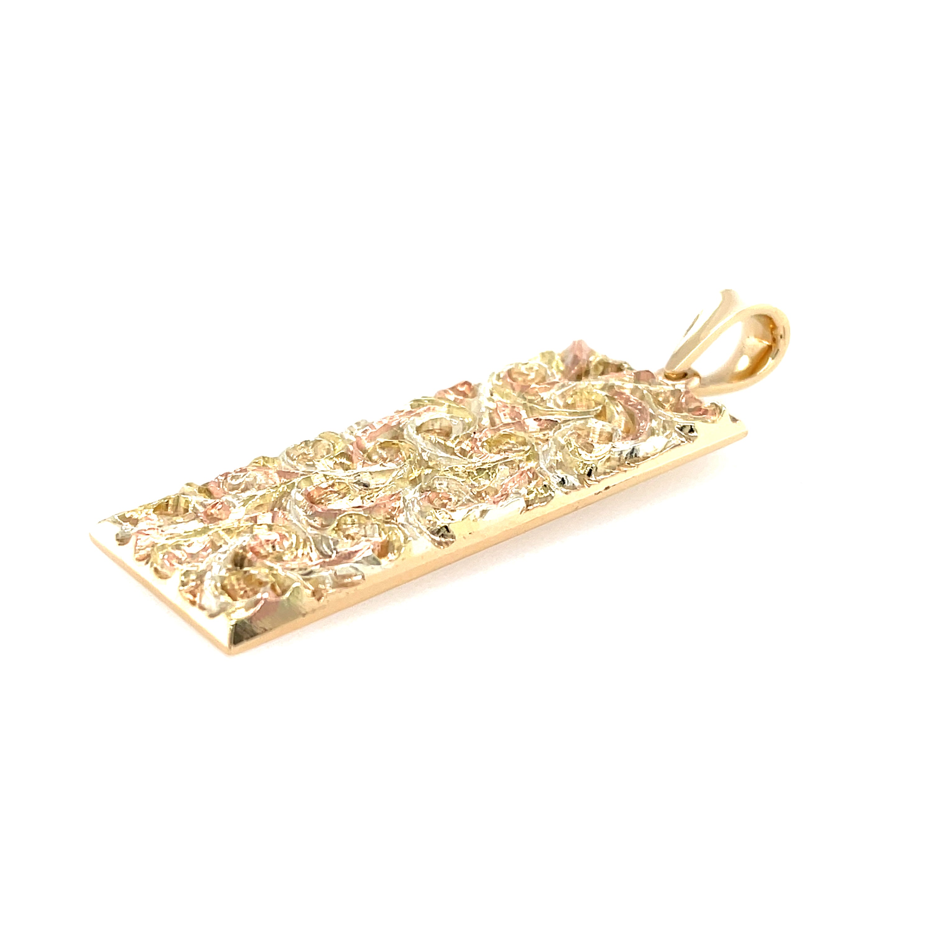 9ct Yellow White & Rose Gold Vintage Fancy Ingot Pendant 1978 - 20.80g SOLD