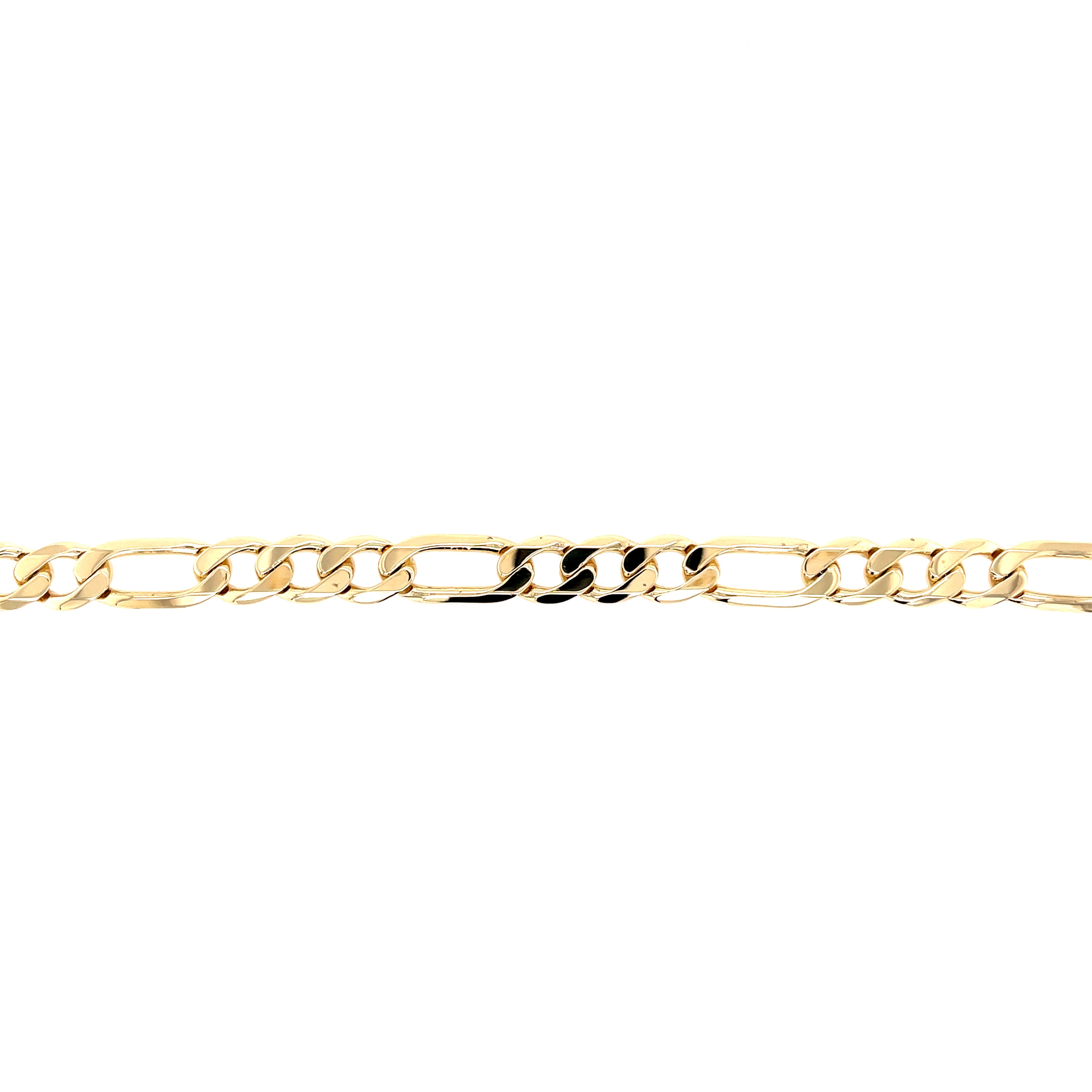 9ct Yellow Gold 8.5 Inch Figaro Link Bracelet - 16.00g SOLD