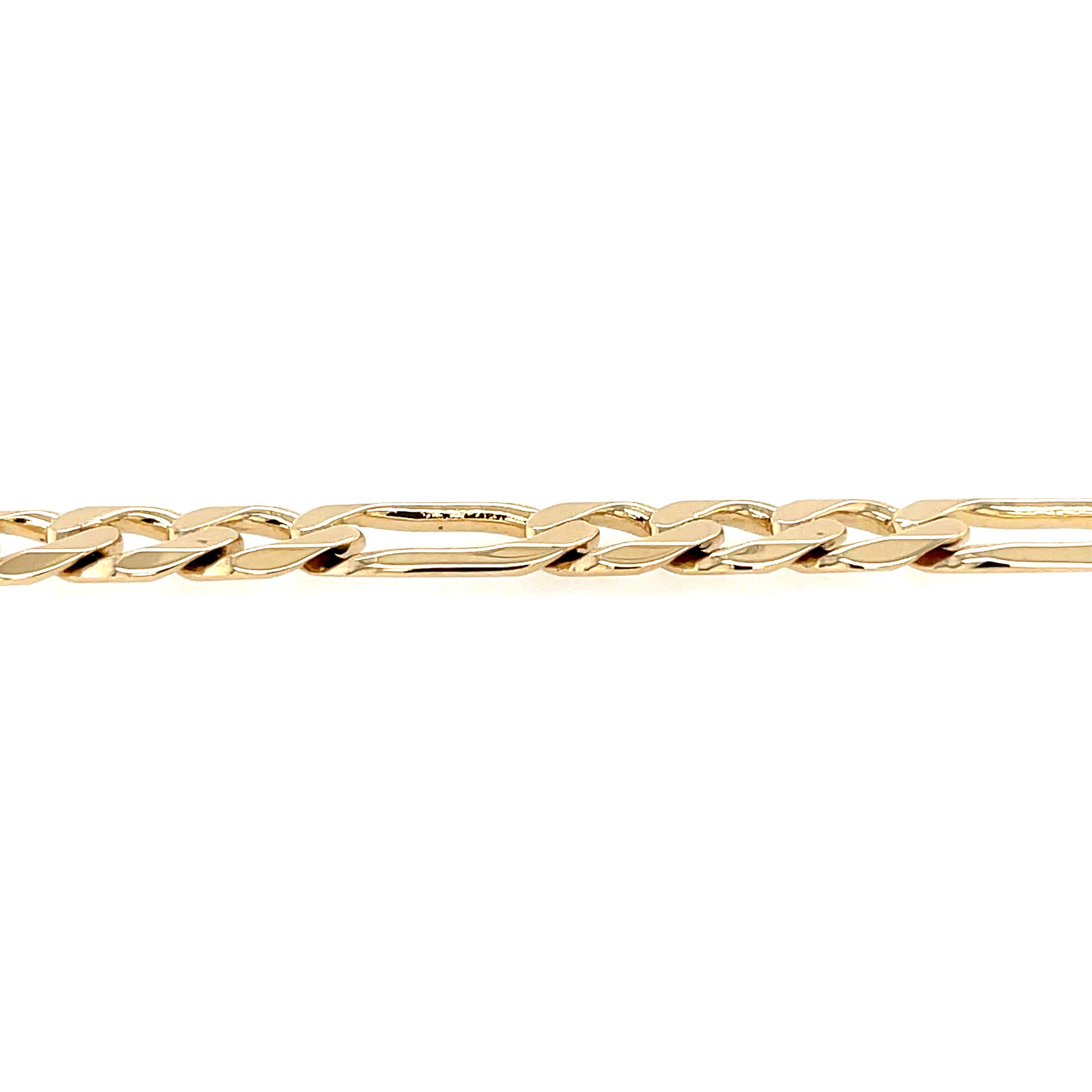 9ct Yellow Gold 8.5 Inch Figaro Link Bracelet - 16.00g SOLD