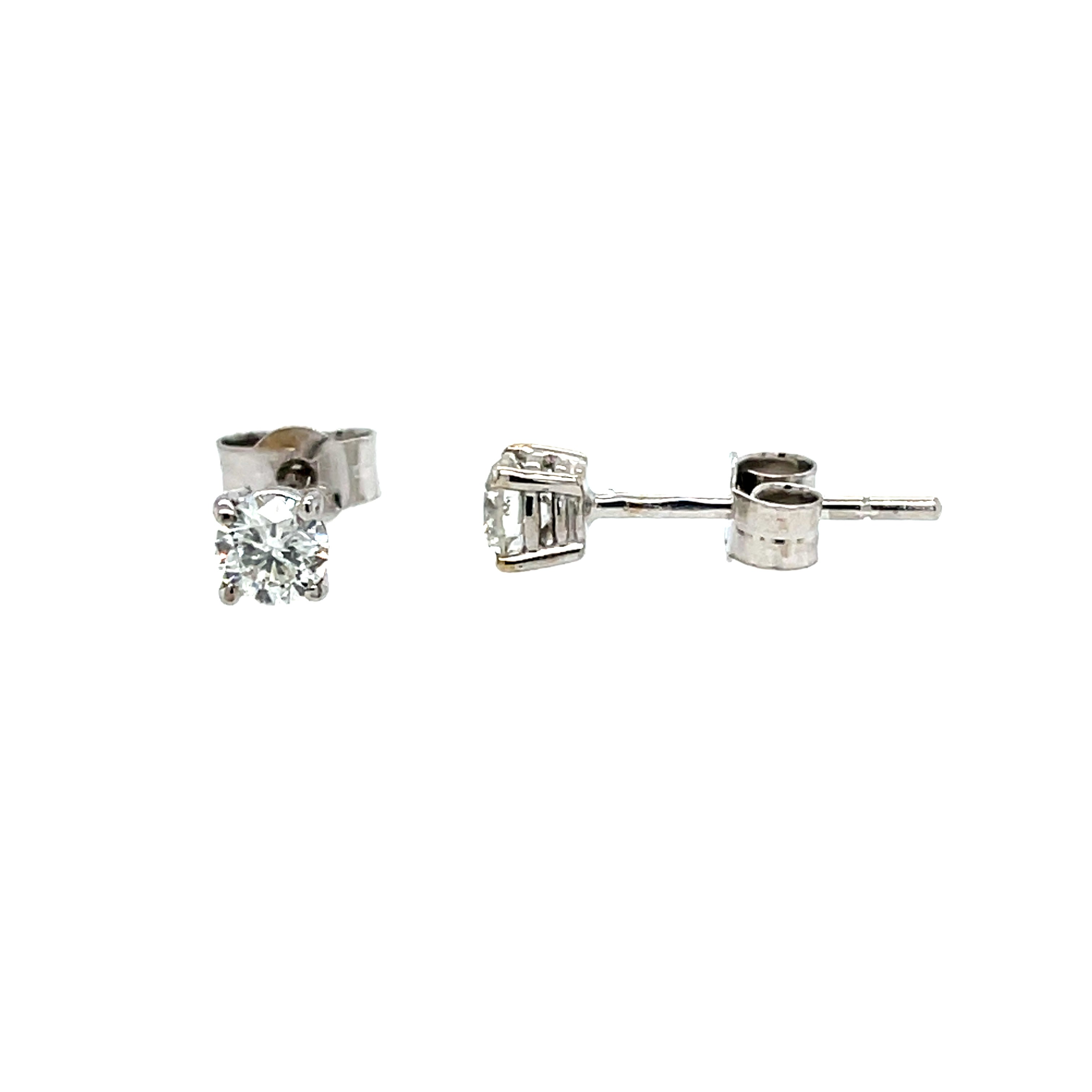 0.48ct Diamond Solitaire Stud Earrings 9ct White Gold SOLD