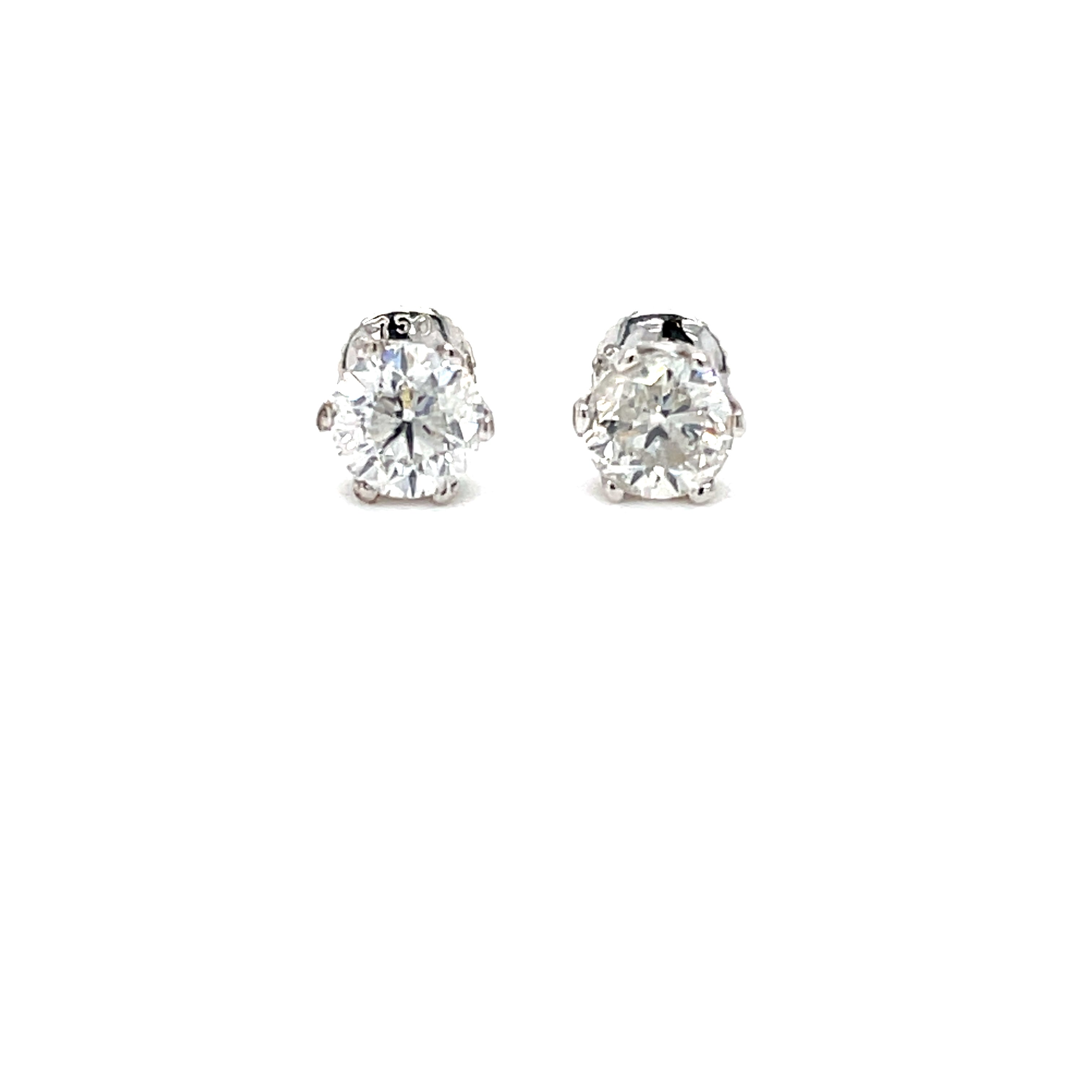 1.50ct Round Brilliant Cut Diamond Solitaire Stud Earrings 18ct White Gold SOLD