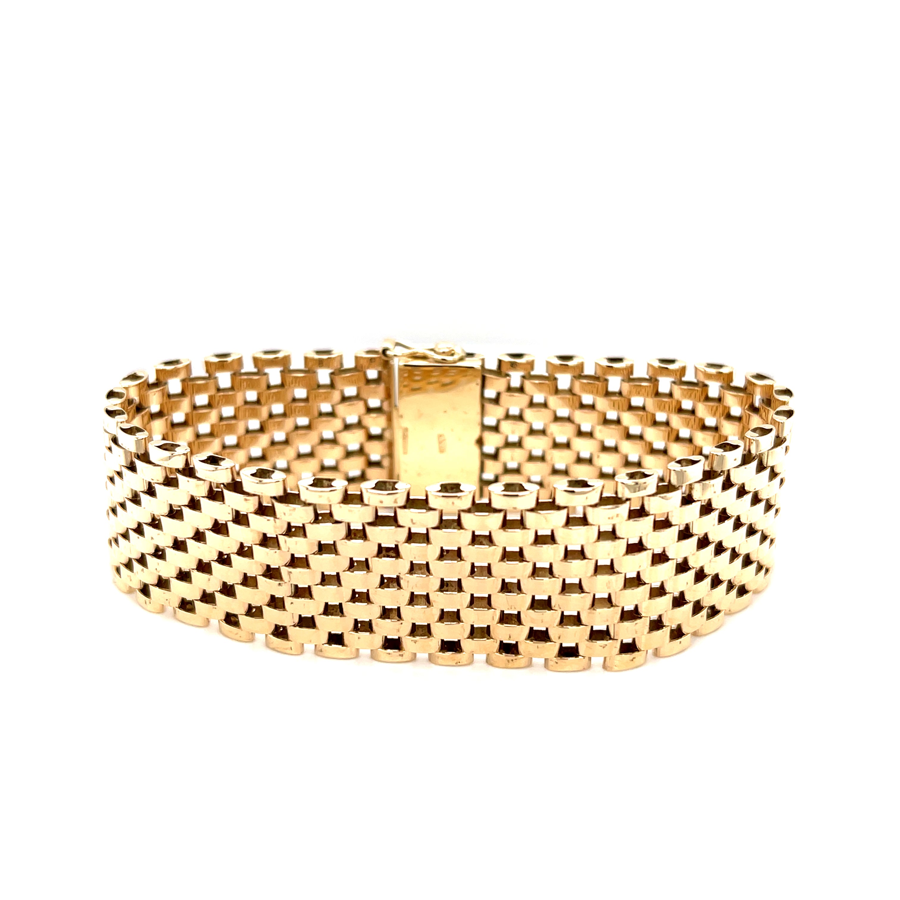 9ct Yellow Gold 7.5" Extra Wide Gate Bracelet - 38.40g SOLD