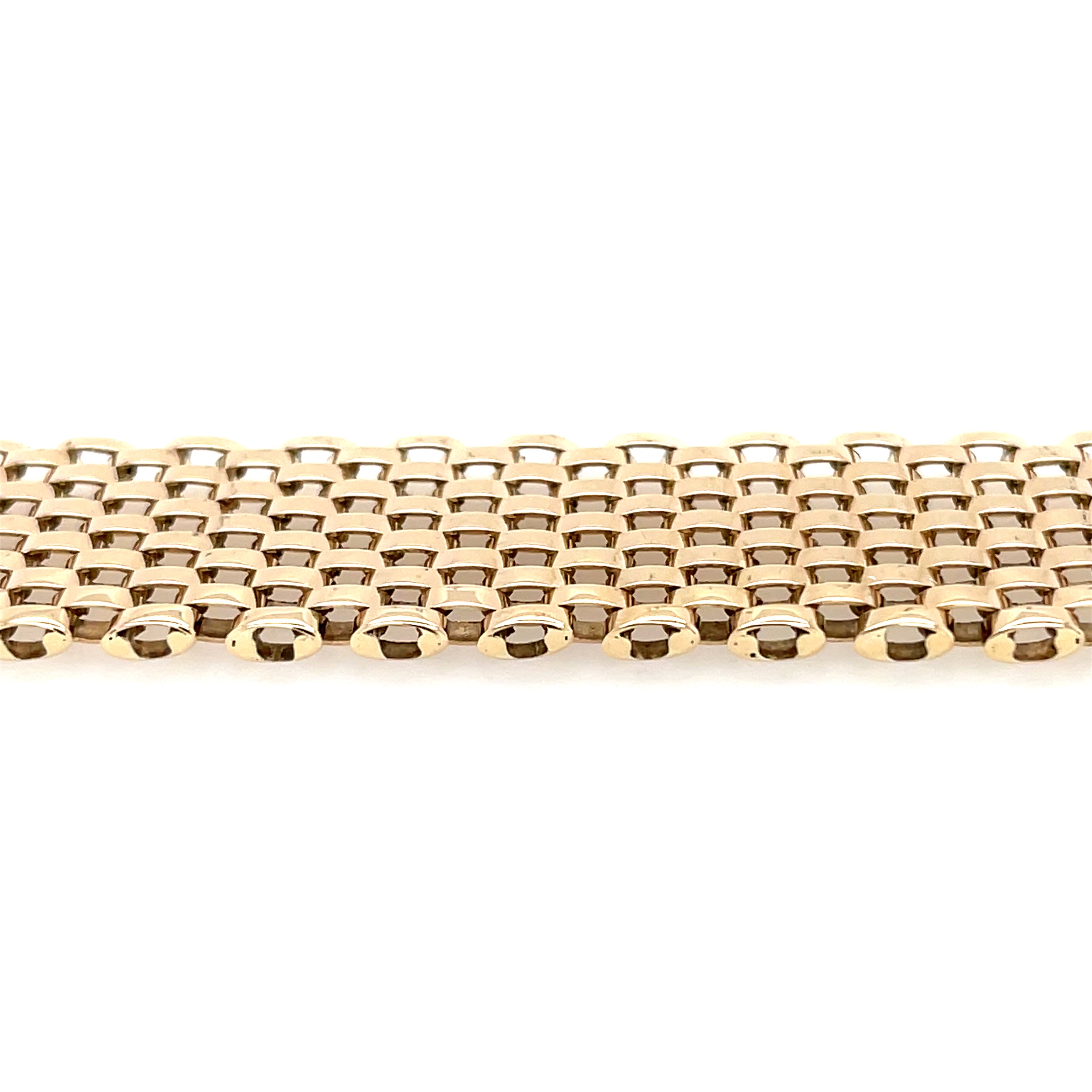 9ct Yellow Gold 7.5" Extra Wide Gate Bracelet - 38.40g SOLD