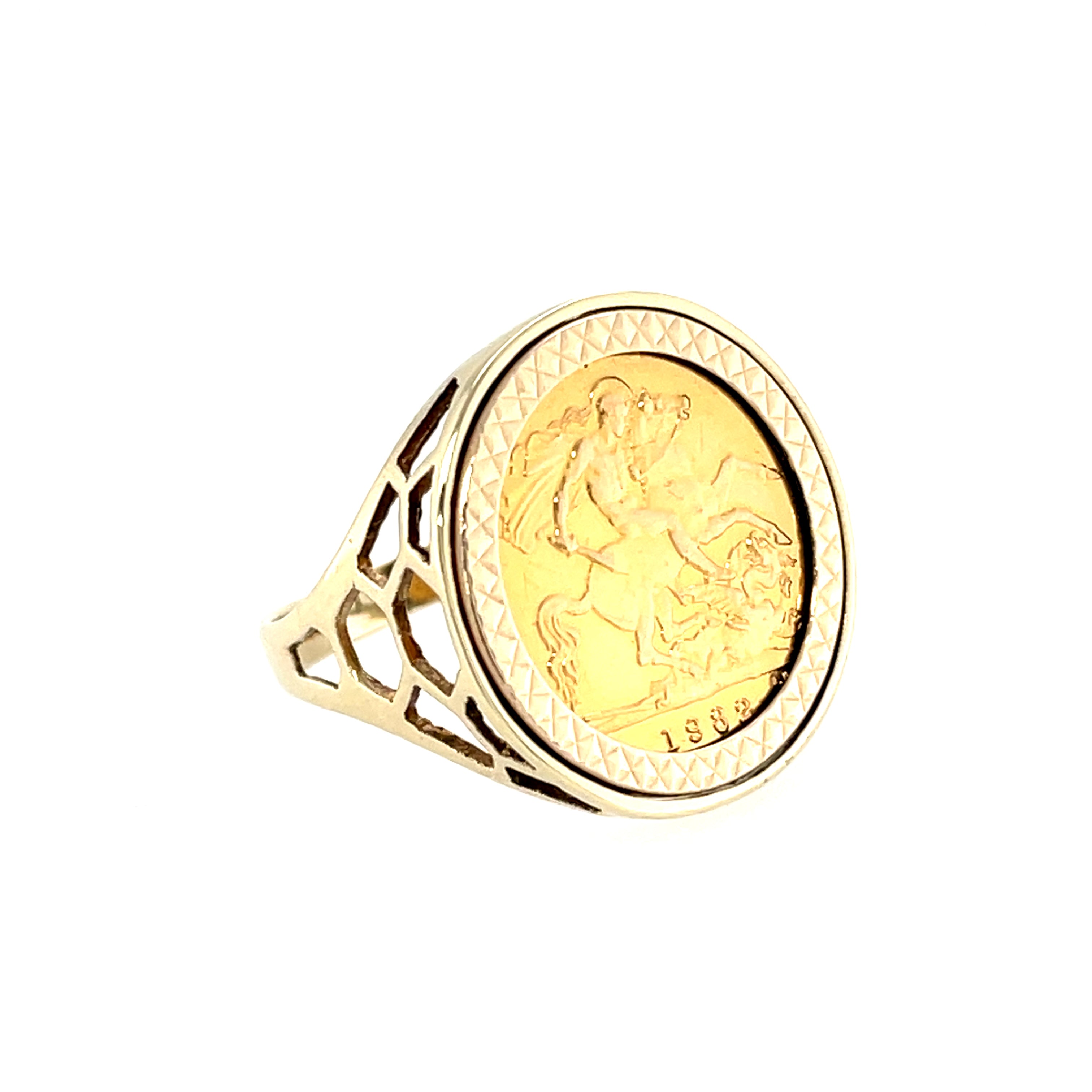1982 Elizabeth II Half Sovereign Ring Size U 1/2 SOLD