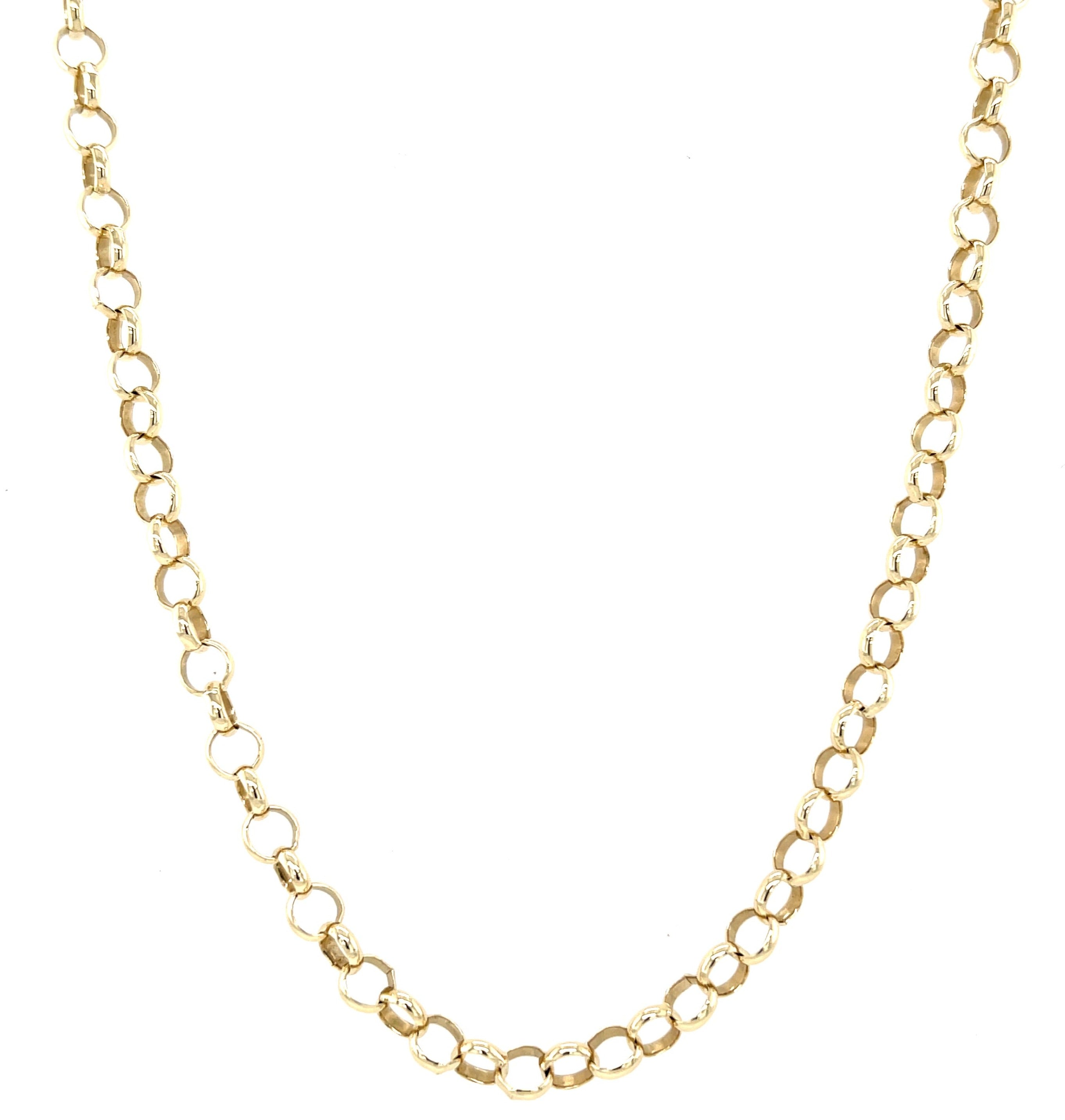 9ct Yellow Gold 18 Inch Round Link Belcher Chain - 12.50g SOLD