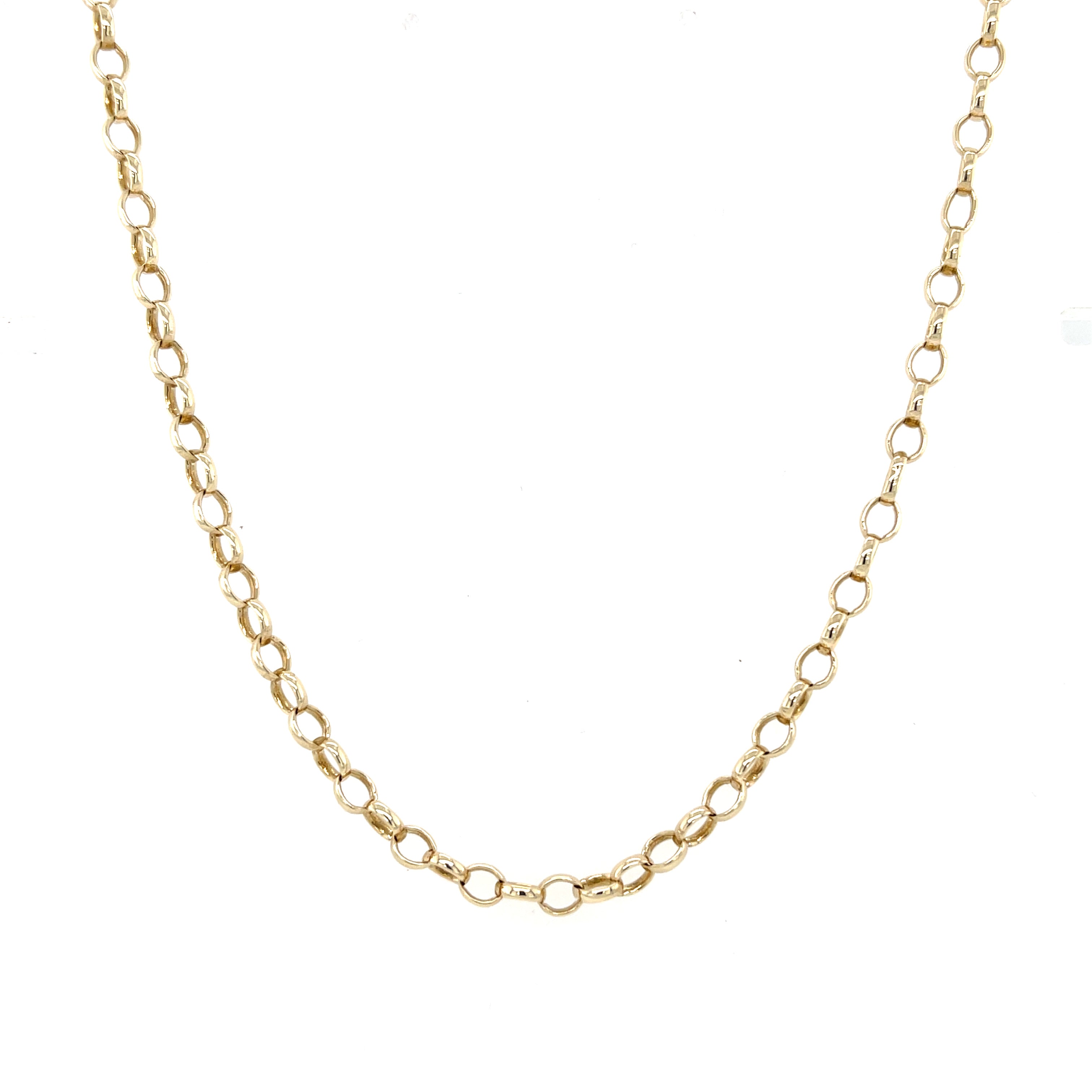 9ct Yellow Gold 22 Inch Oval Link Belcher Chain - 10.60g
